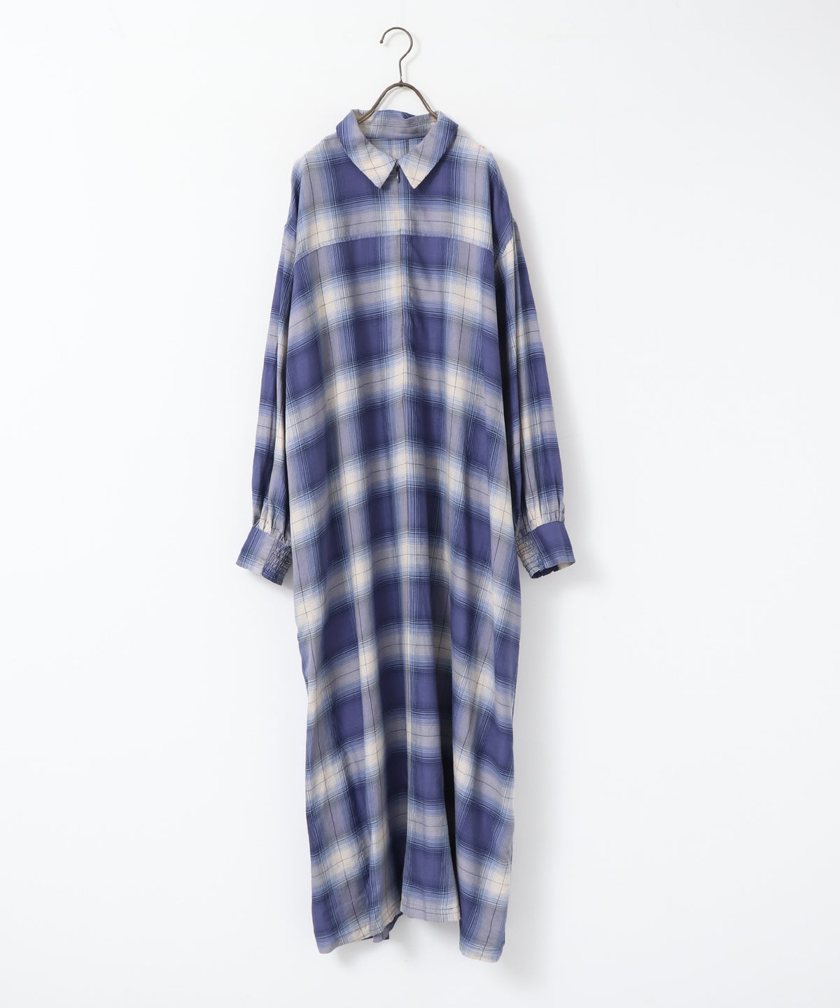 HALF-ZIP CHECKERED DRESS