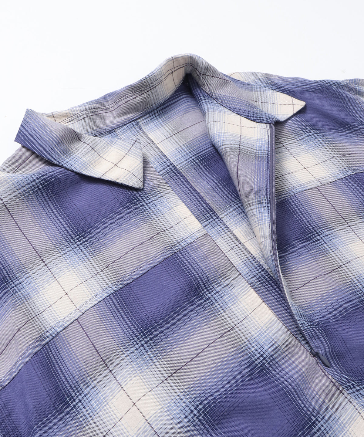 HALF-ZIP CHECKERED DRESS
