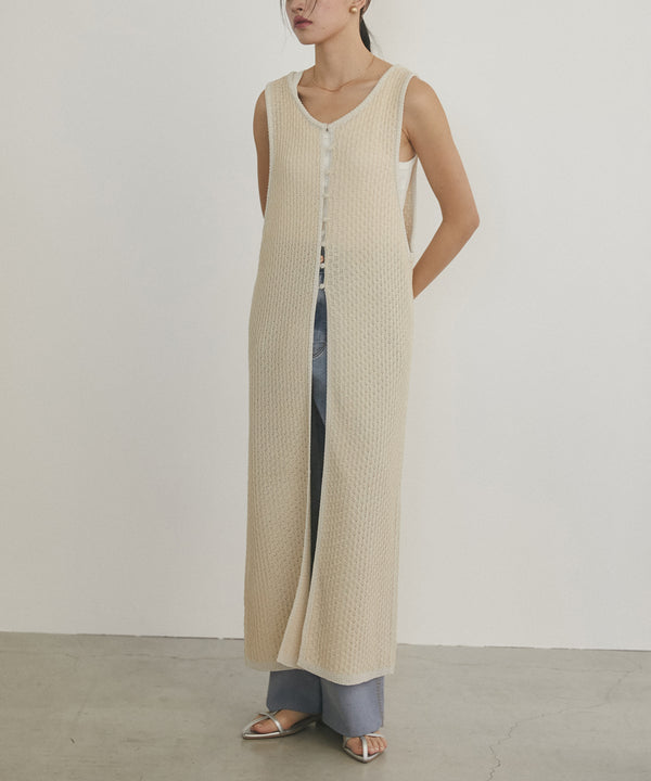 Patterned knitted gilet dress