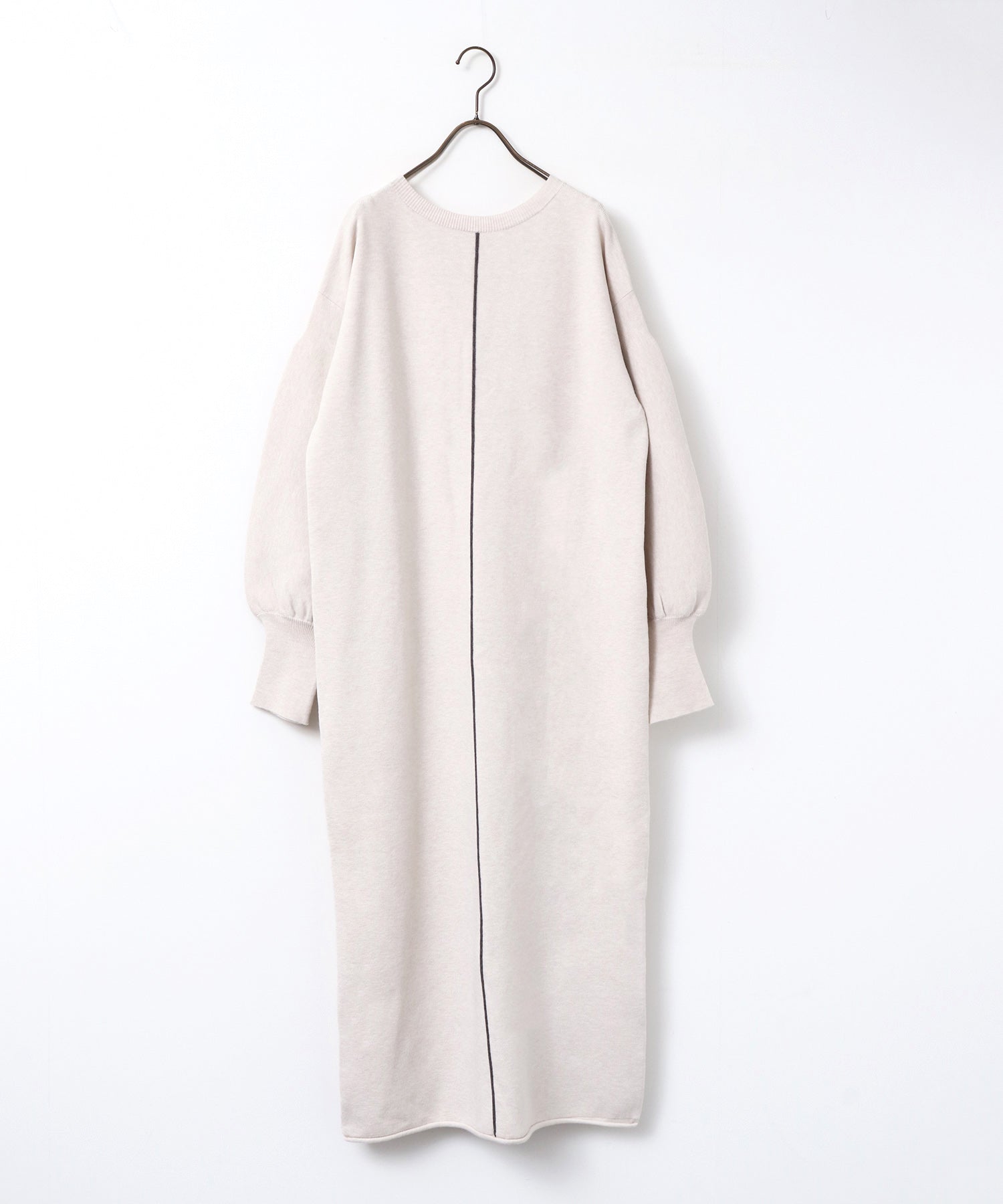 【静電気防止】やわもちヤーン ぽわん袖ワンピース