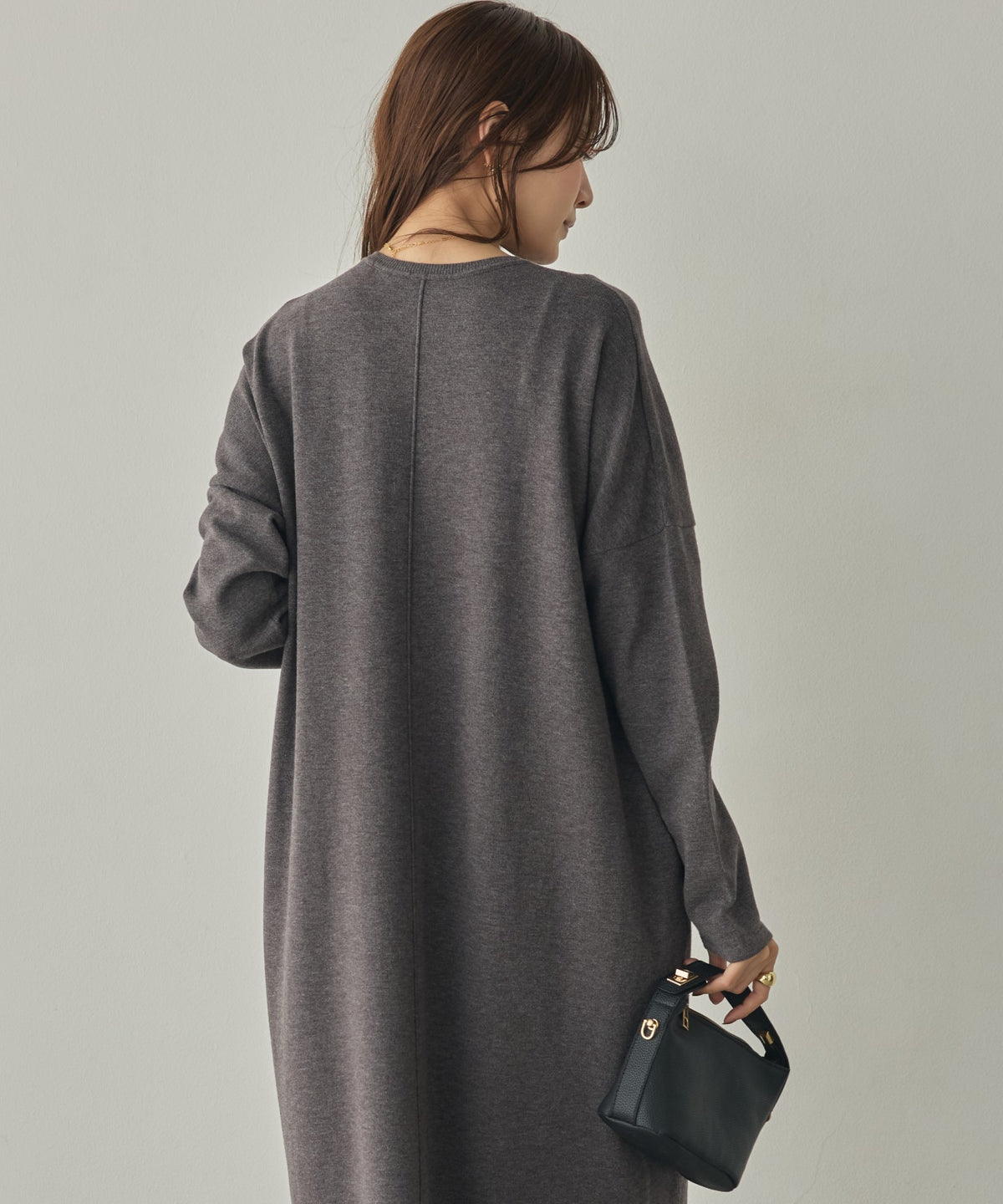 [ANTI-STATIC] YAWAMOCHI YARN OVER-DOLMAN KNIT DRESS