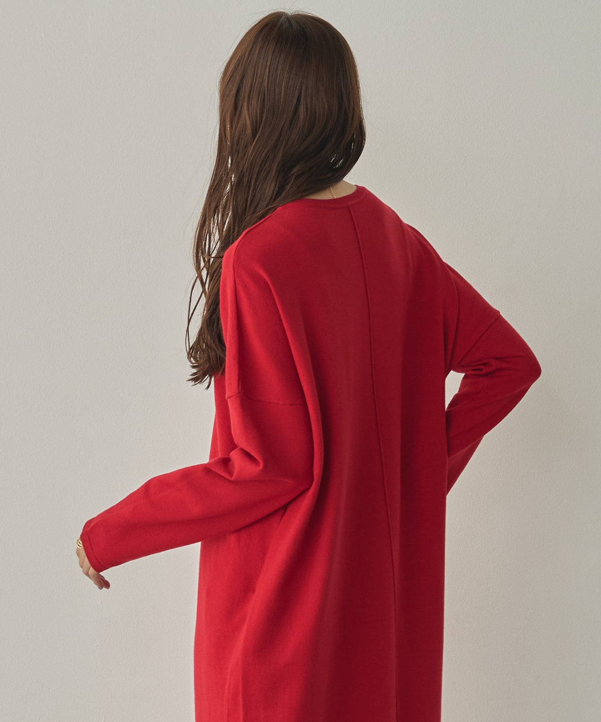 [ANTI-STATIC] YAWAMOCHI YARN OVER-DOLMAN KNIT DRESS
