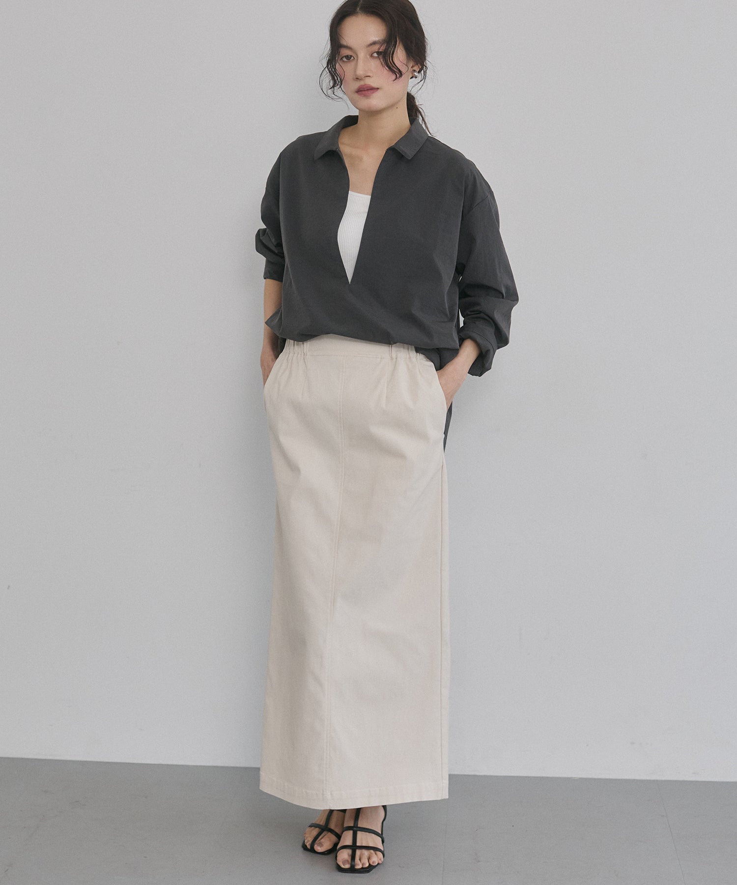 [STRETCH] 2WAY STRETCH BARILAC TIGHT SKIRT