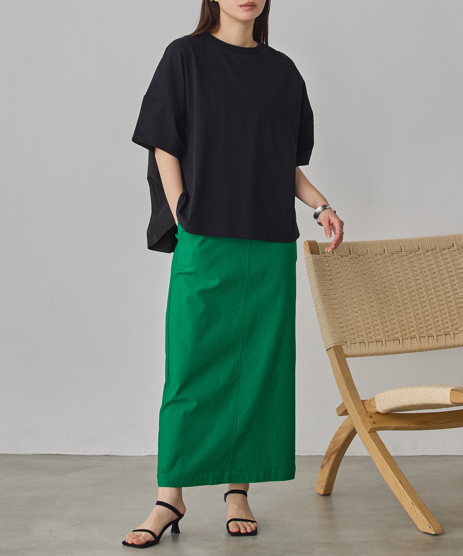 [STRETCH] 2WAY STRETCH BARILAC TIGHT SKIRT