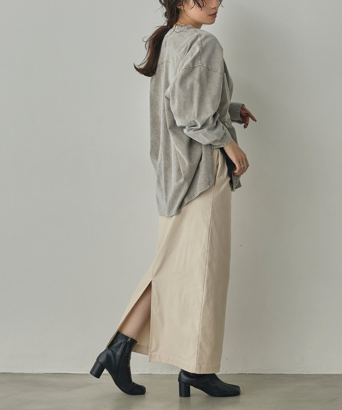 [STRETCH] FLEECE-LINED BARIRAKU TIGHT SKIRT