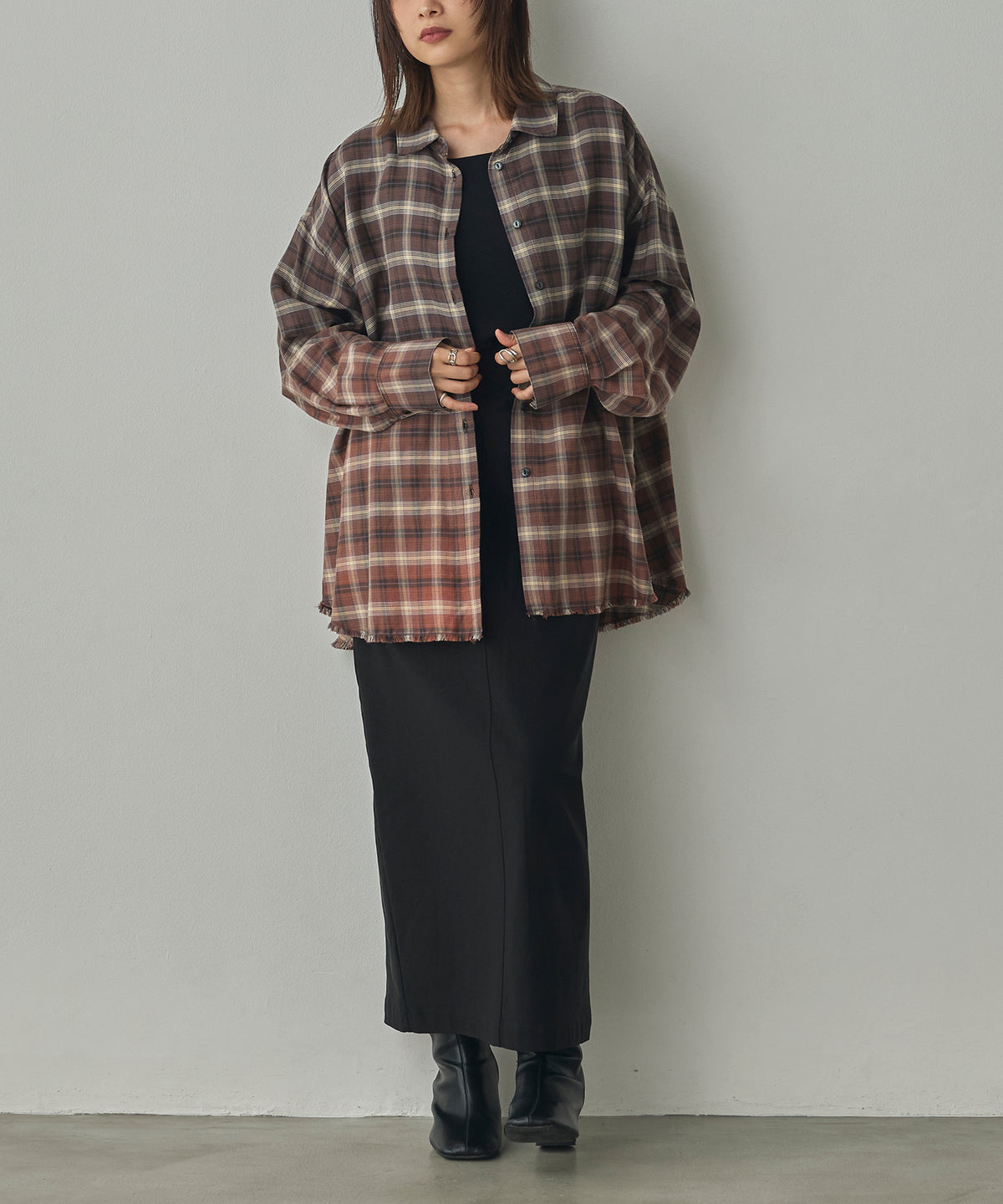[STRETCH] FLEECE-LINED BARIRAKU TIGHT SKIRT