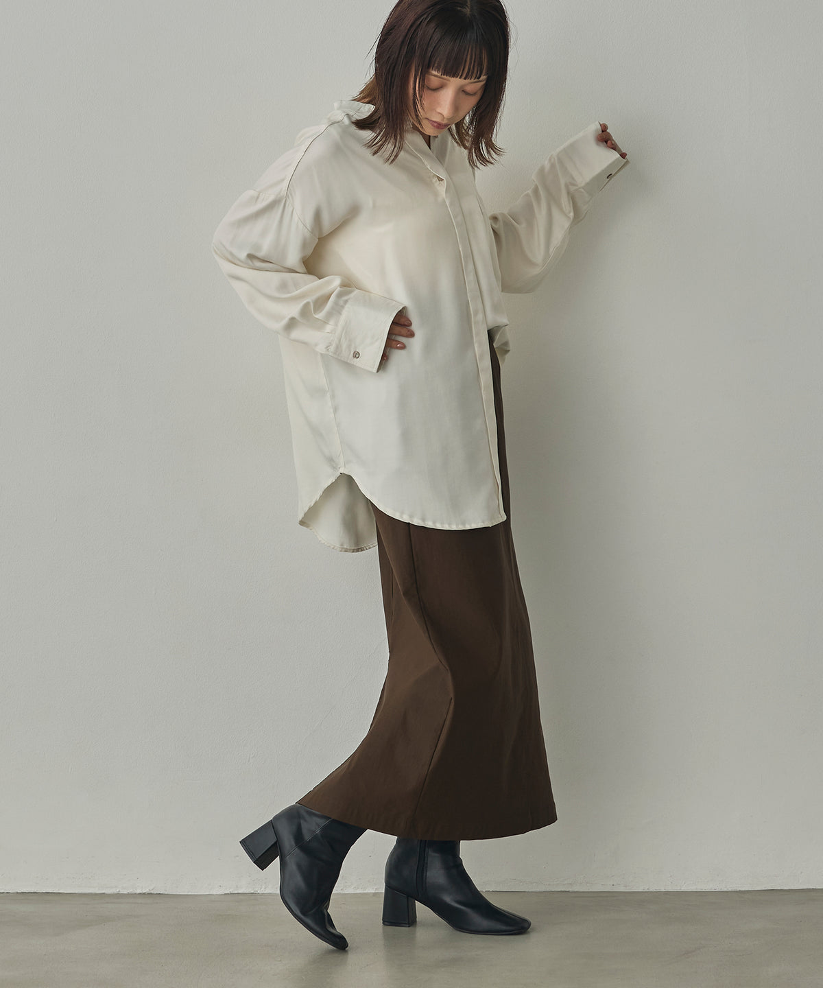 [STRETCH] FLEECE-LINED BARIRAKU TIGHT SKIRT