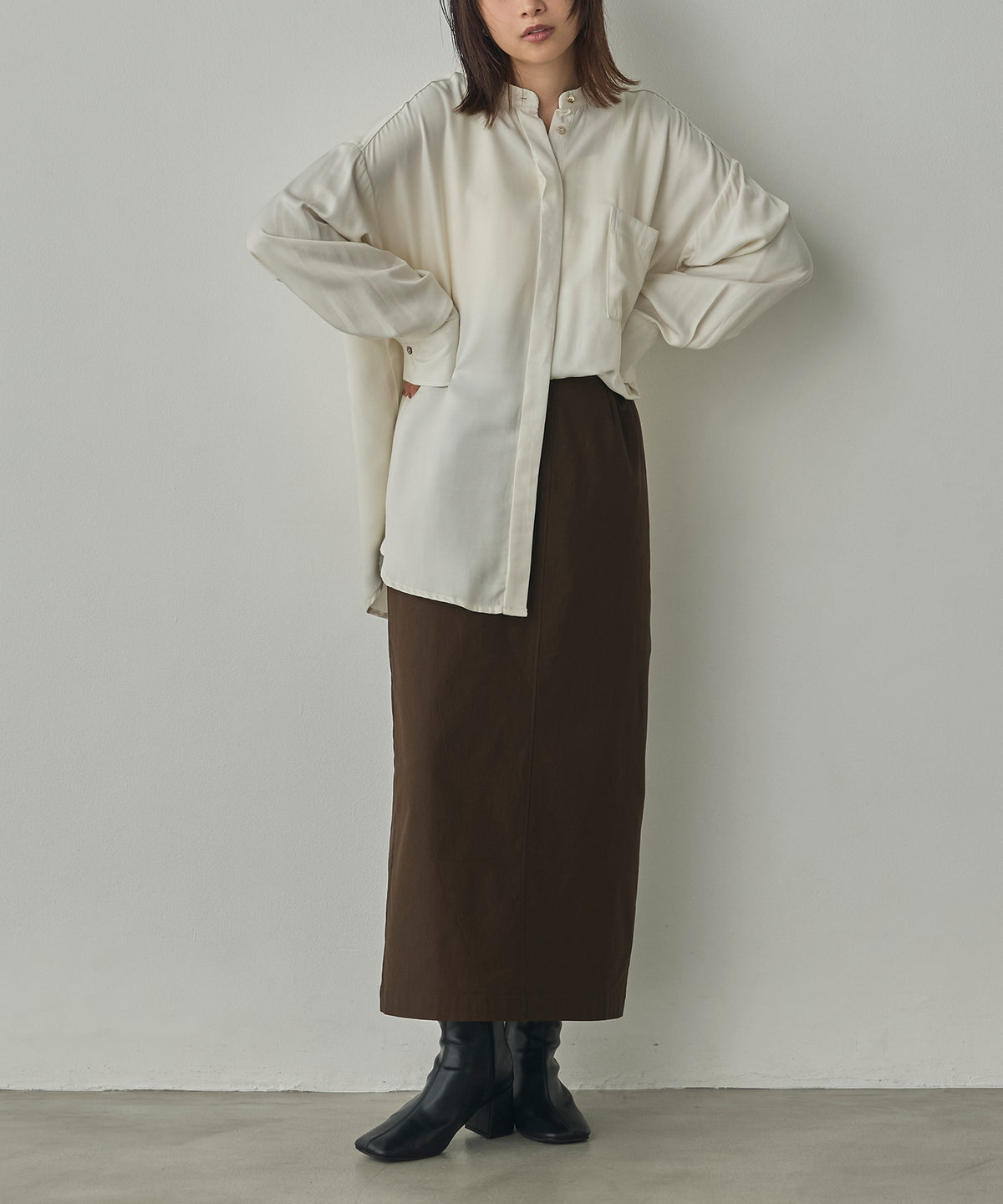 [STRETCH] FLEECE-LINED BARIRAKU TIGHT SKIRT