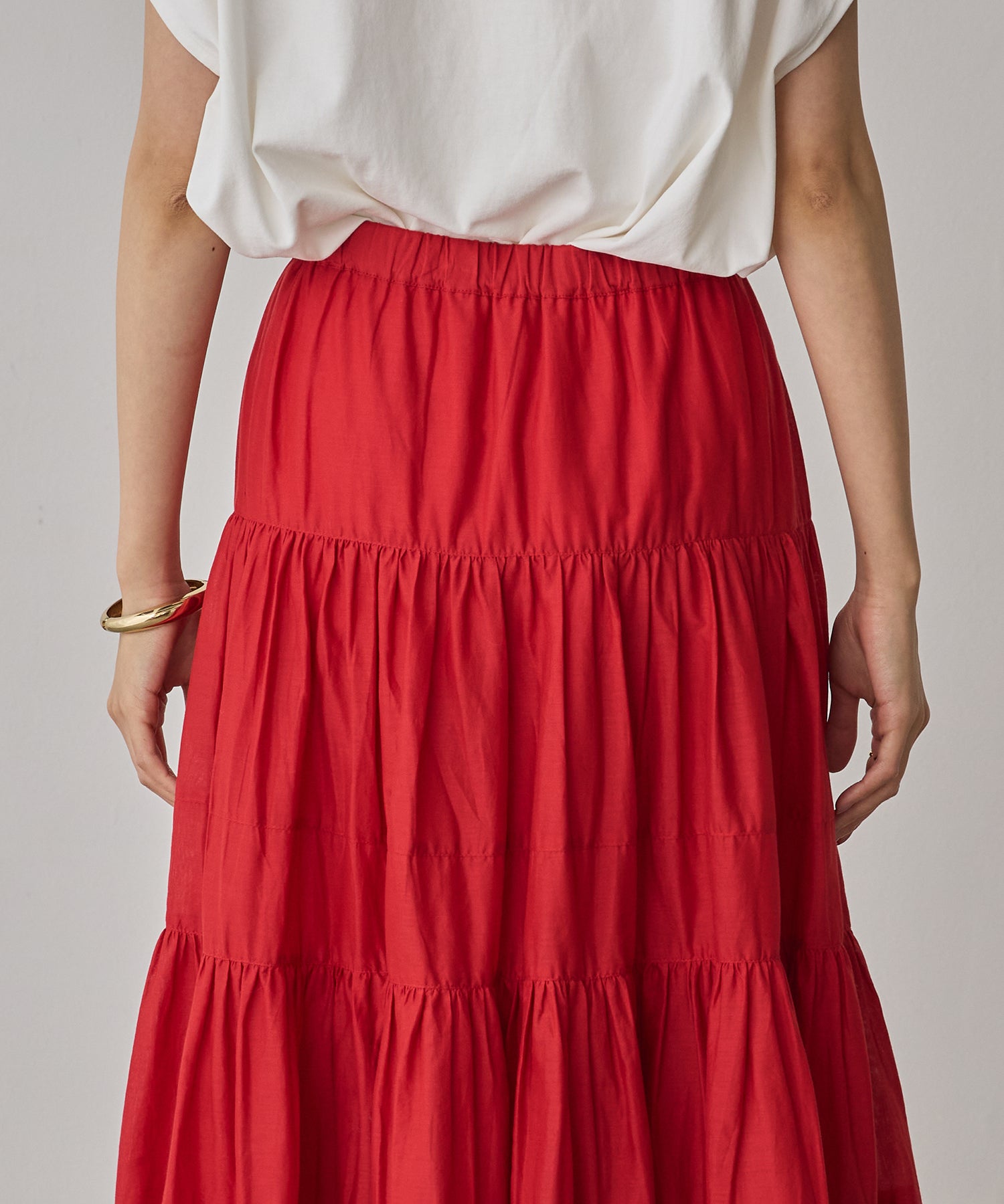 COTTON VOILE TIERED SKIRT