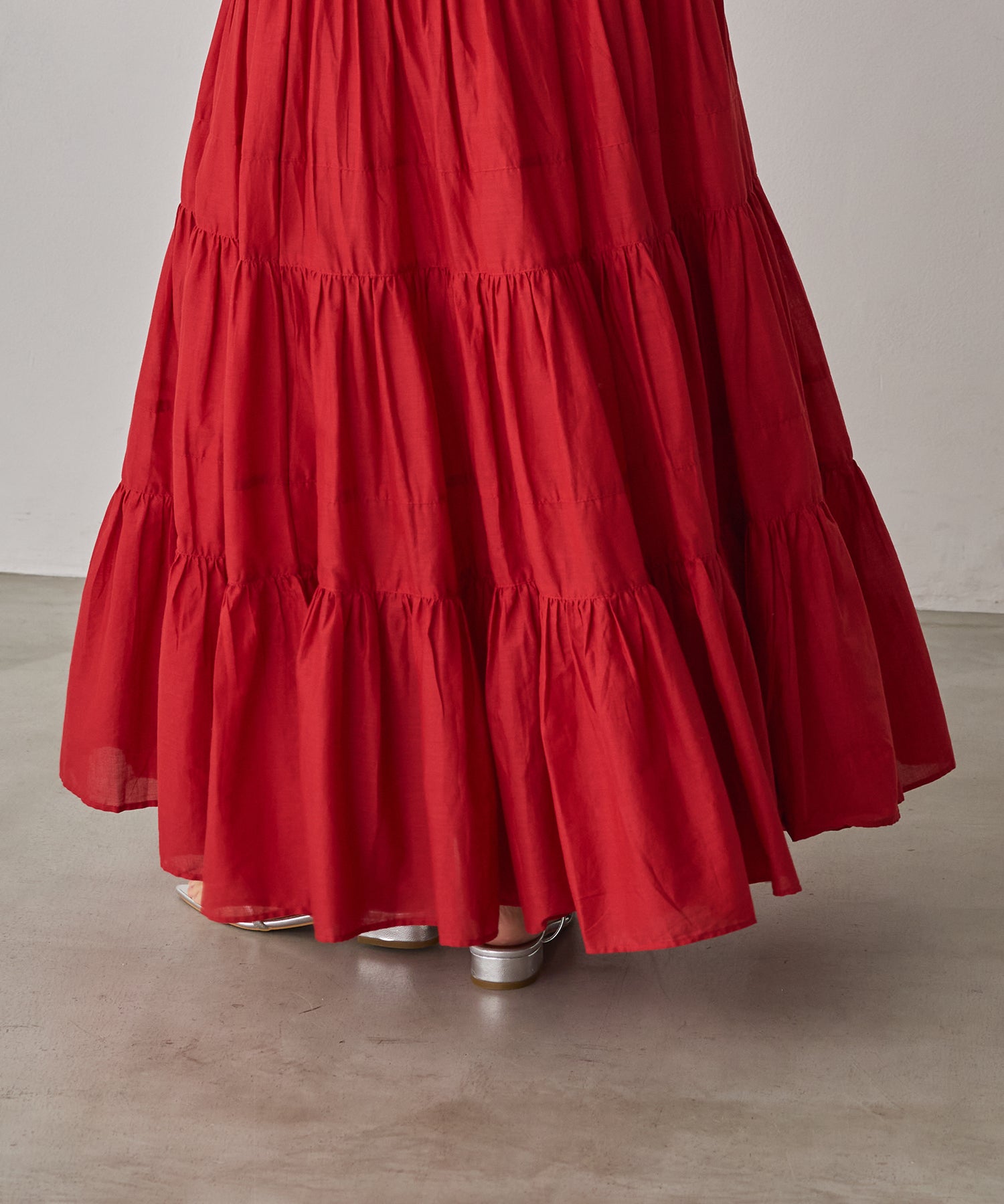 COTTON VOILE TIERED SKIRT