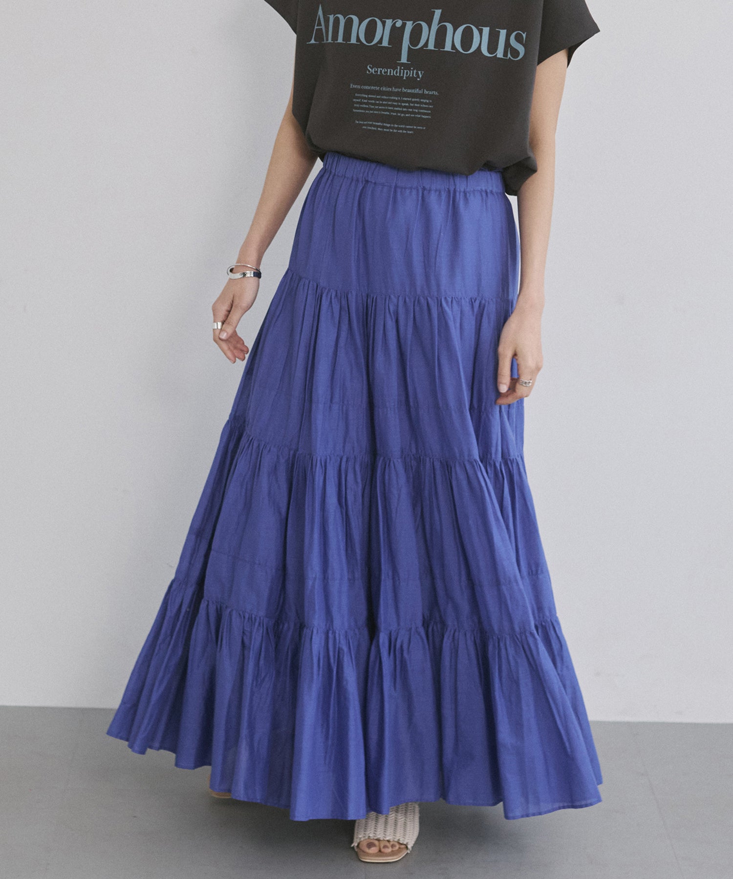 COTTON VOILE TIERED SKIRT
