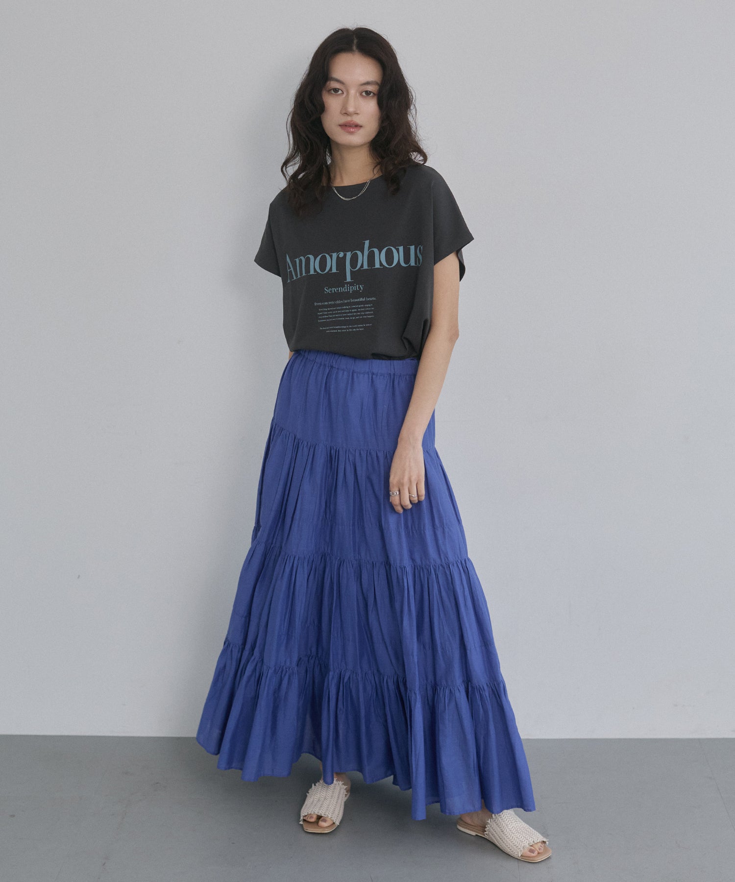 COTTON VOILE TIERED SKIRT
