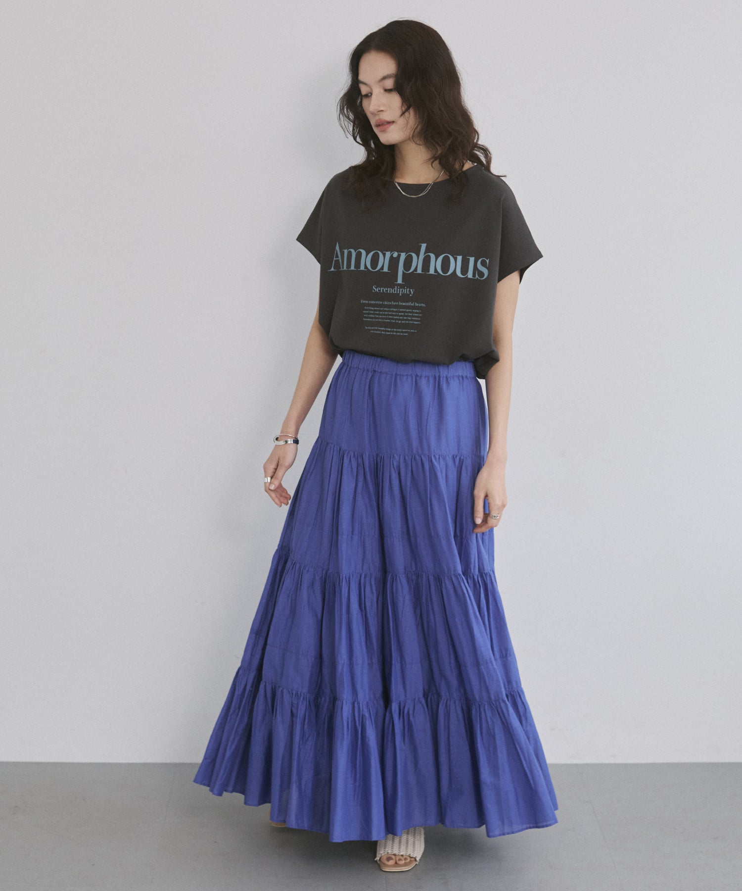 COTTON VOILE TIERED SKIRT