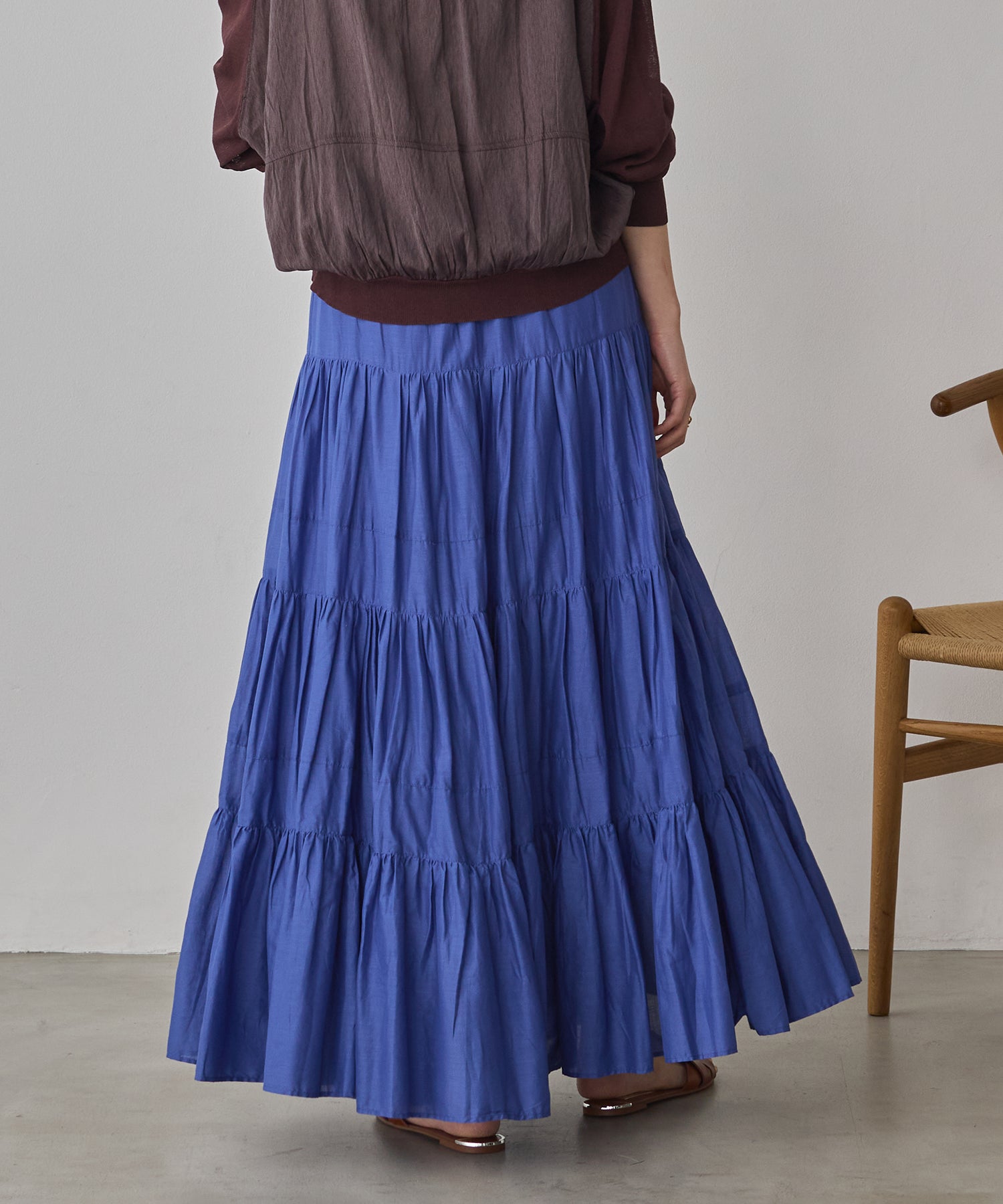 COTTON VOILE TIERED SKIRT