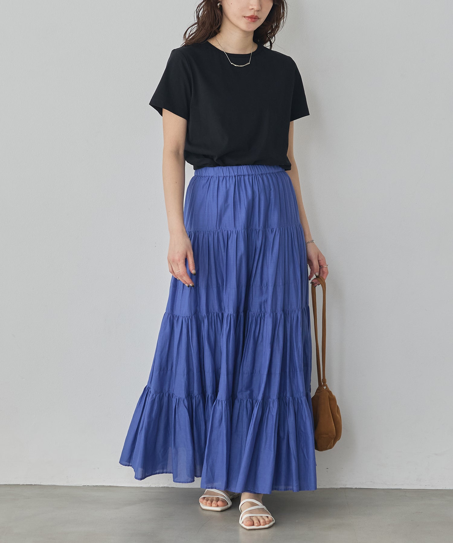 COTTON VOILE TIERED SKIRT