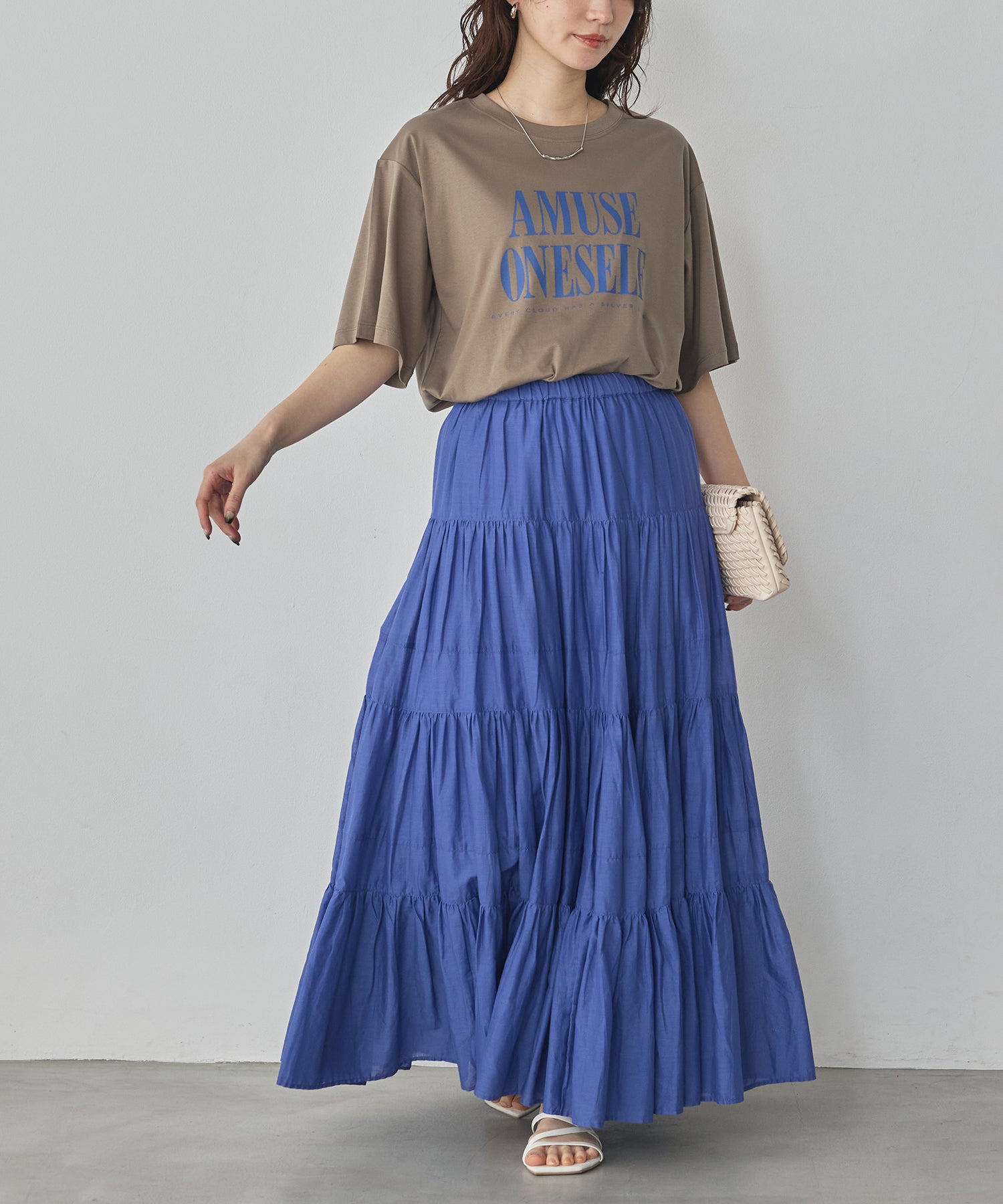 COTTON VOILE TIERED SKIRT