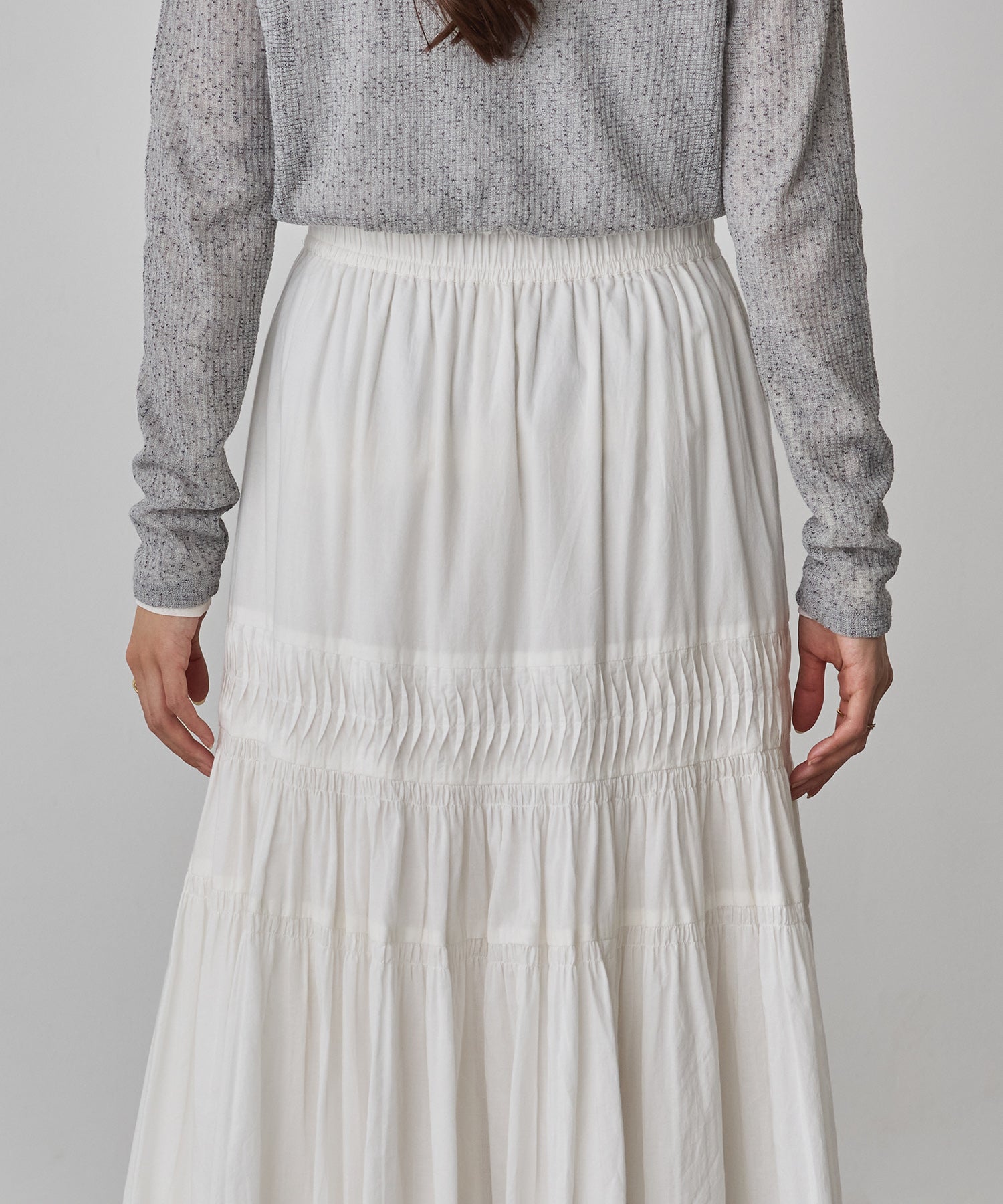 COTTON TUCK GATHER SKIRT