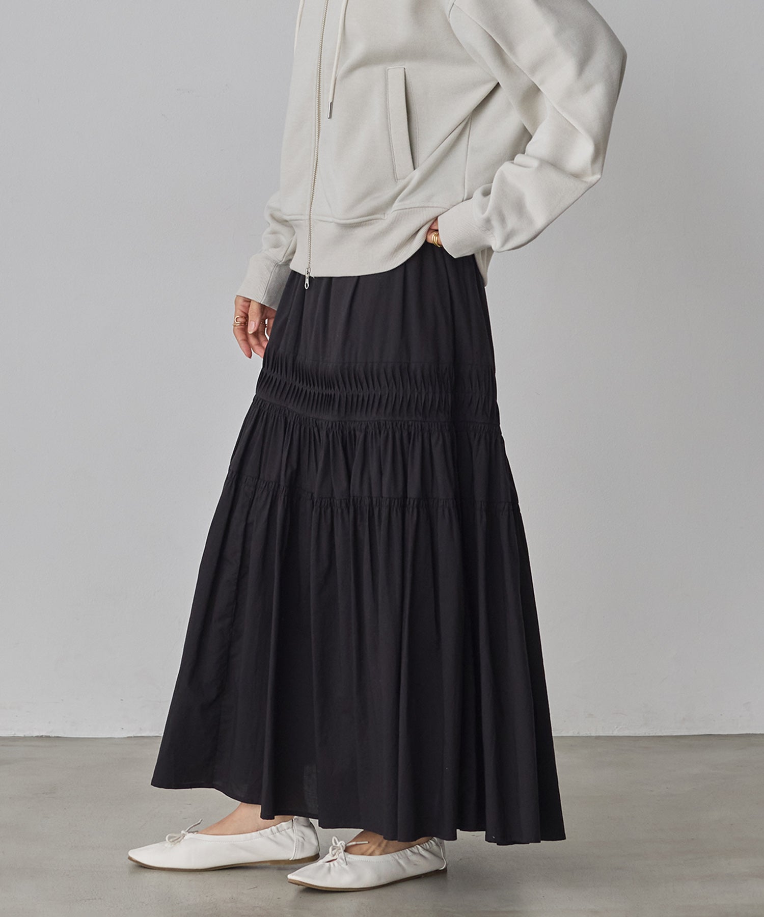 Yoli cotton gather skirt サイズ2 オフホワイト Yoli cotton gather skirt サイズ2 オフホワイト 【公式通販】