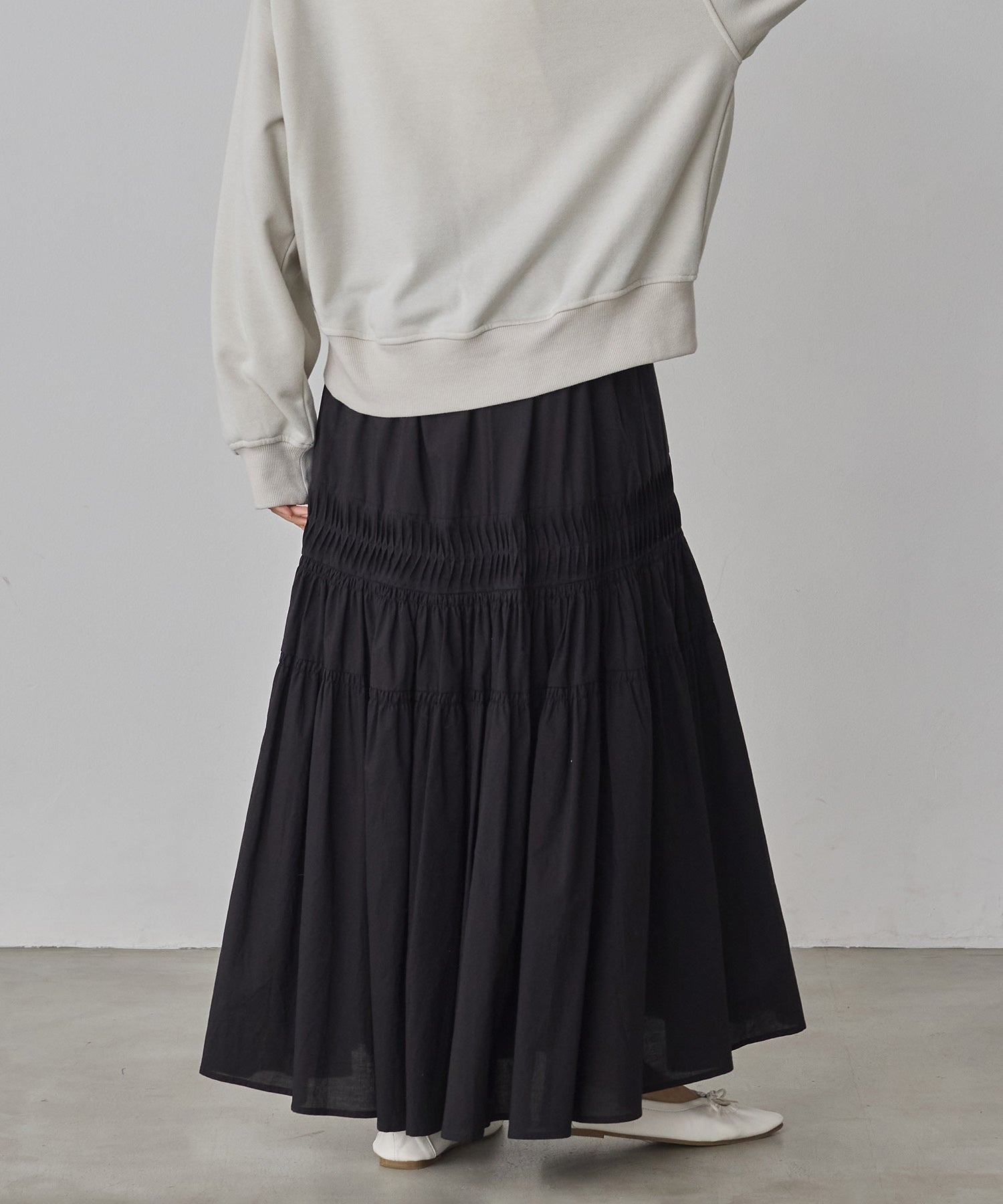 スカート Cotton Dramatic Gather SK COTTON TUCK GATHER SKIRT