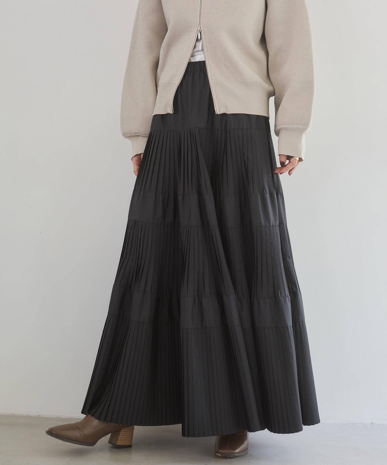 【新色追加】プリーツティアードスカート
