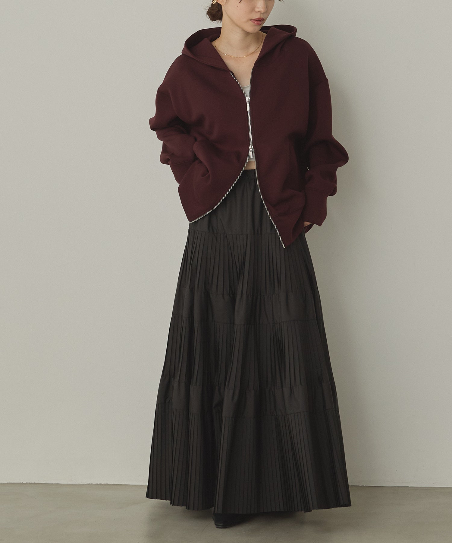プリーツティアードスカート