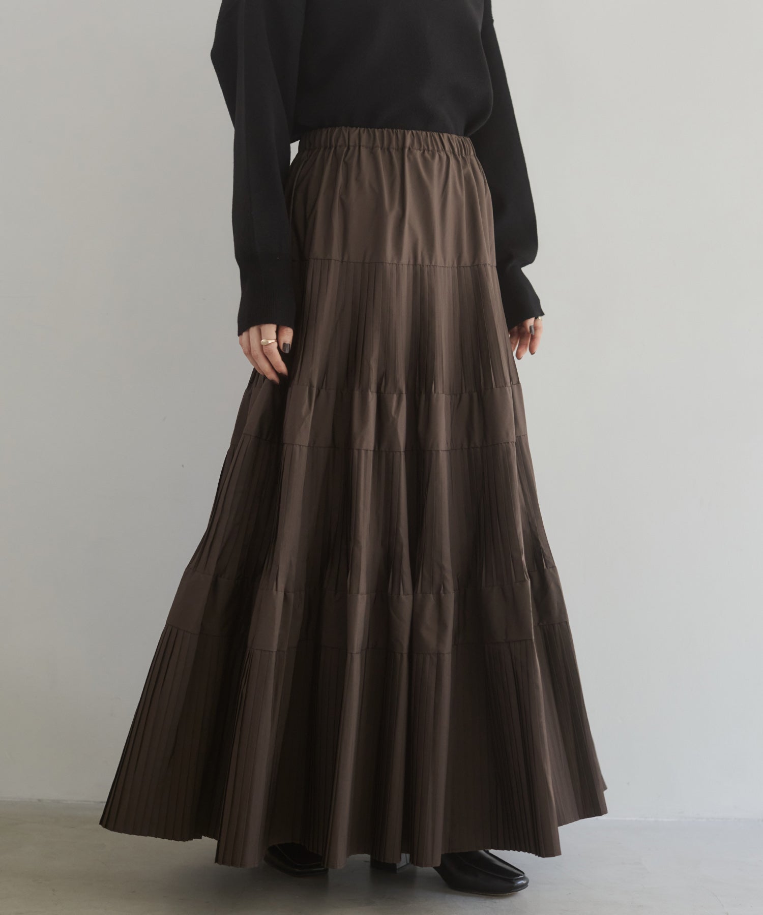 【新色追加】プリーツティアードスカート