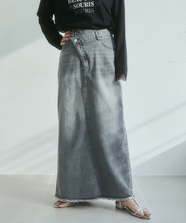 Denim Wrap Design Tight Skirt