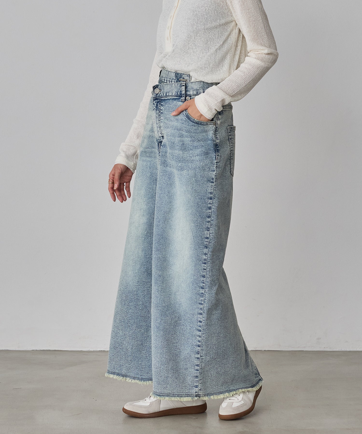 デニム ラップデザイン タイトスカート