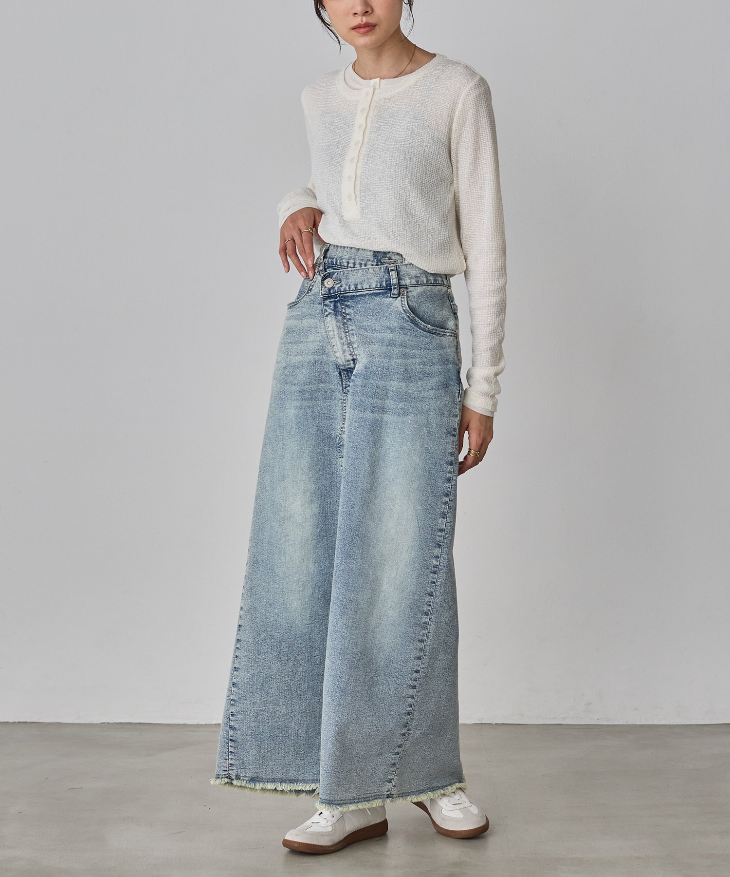 デニム ラップデザイン タイトスカート