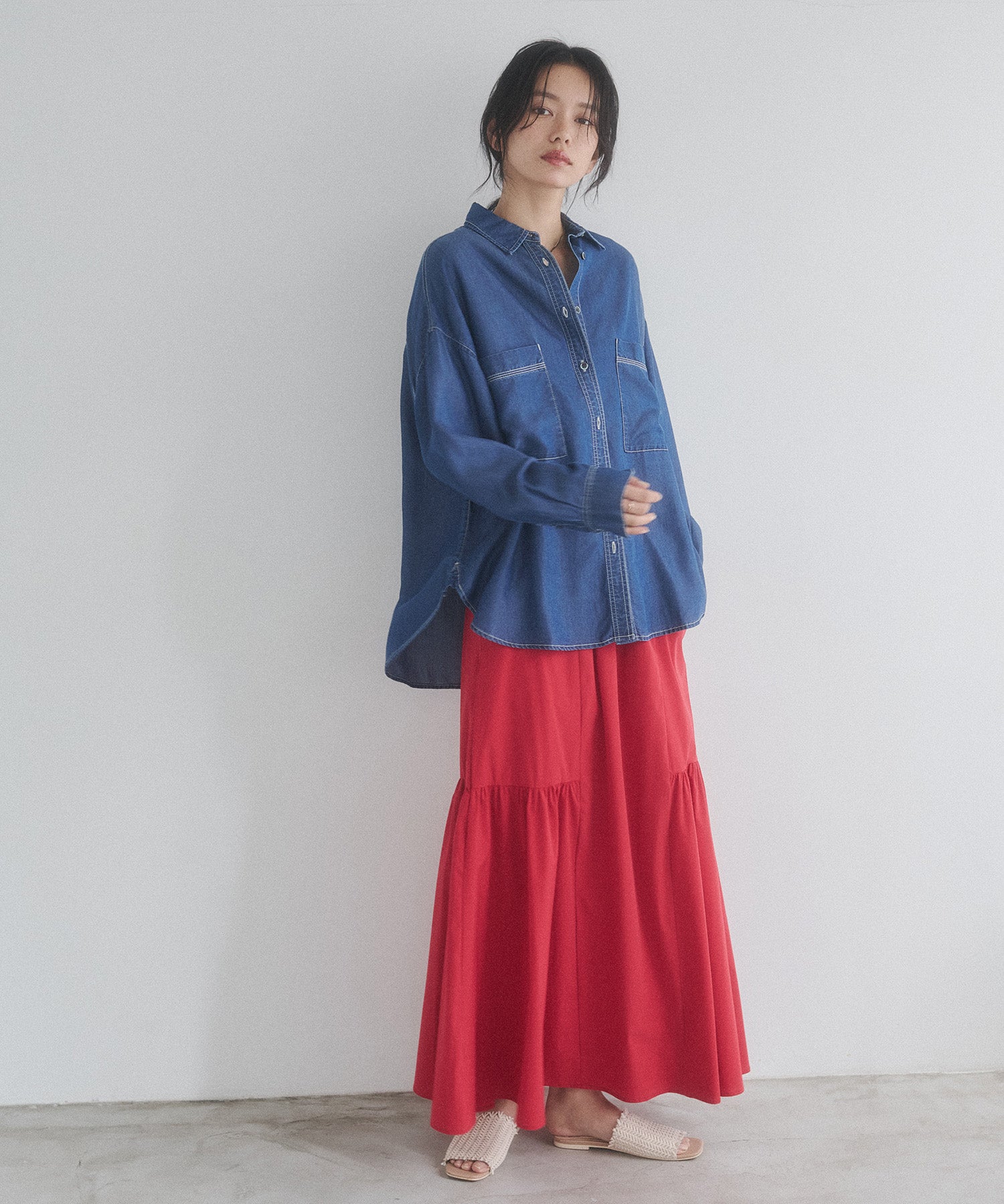 [ICE TOUCH] SIDE-TIERED SKIRT
