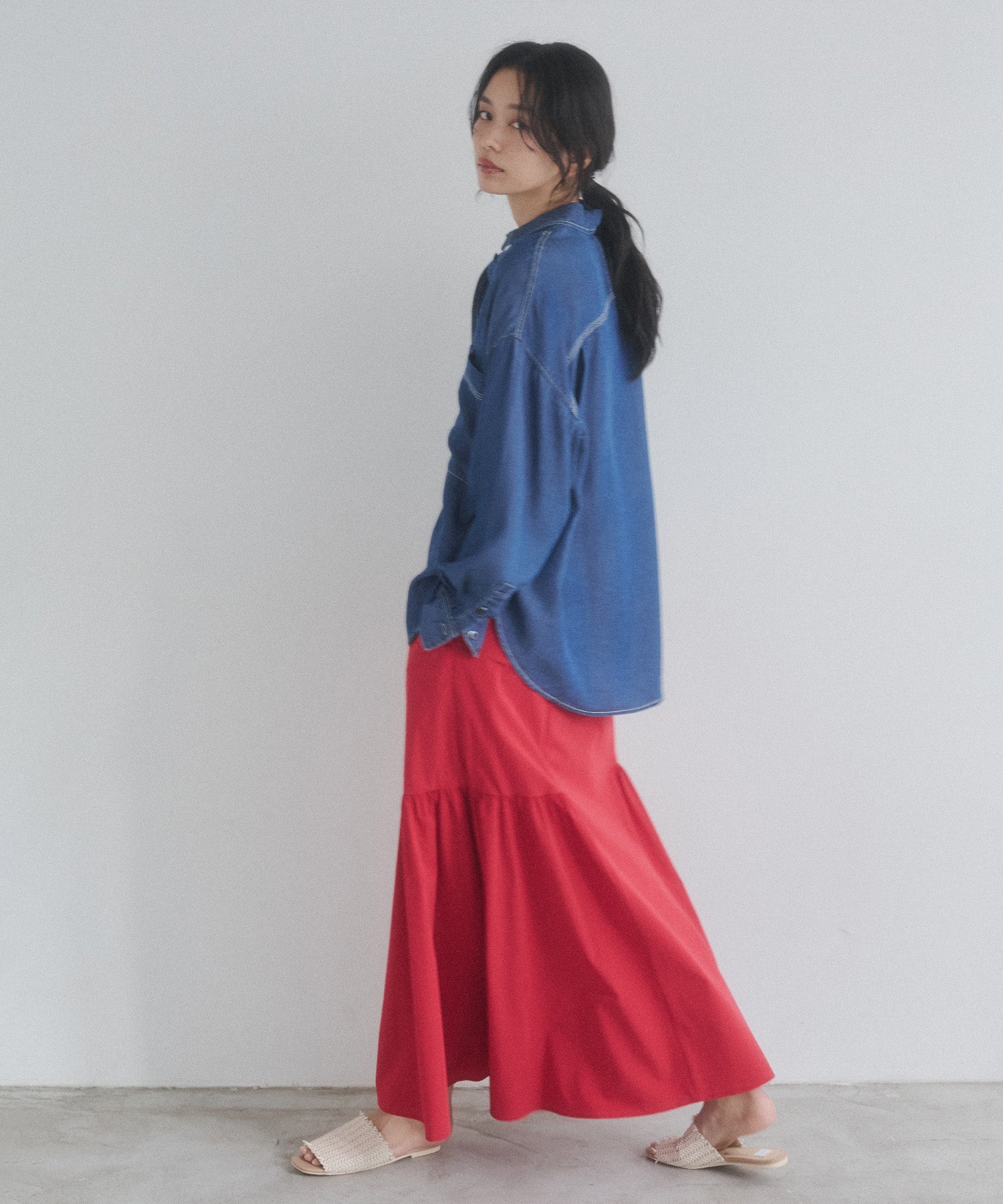[ICE TOUCH] SIDE-TIERED SKIRT