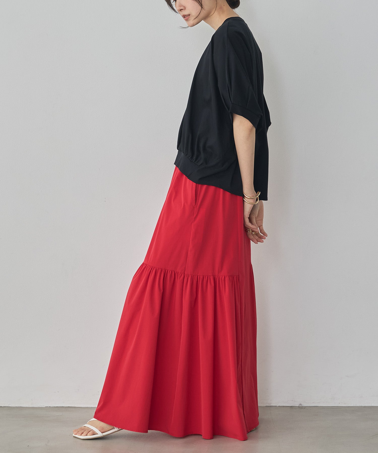 [ICE TOUCH] SIDE-TIERED SKIRT