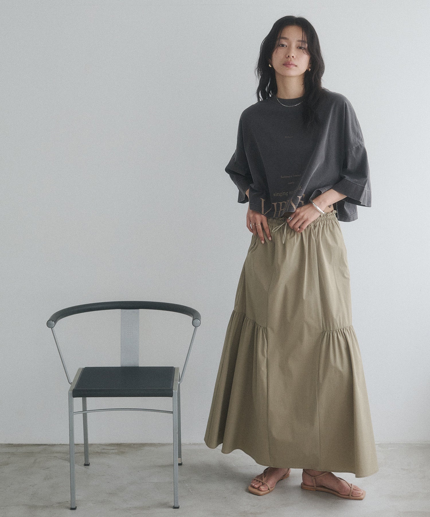 [ICE TOUCH] SIDE-TIERED SKIRT
