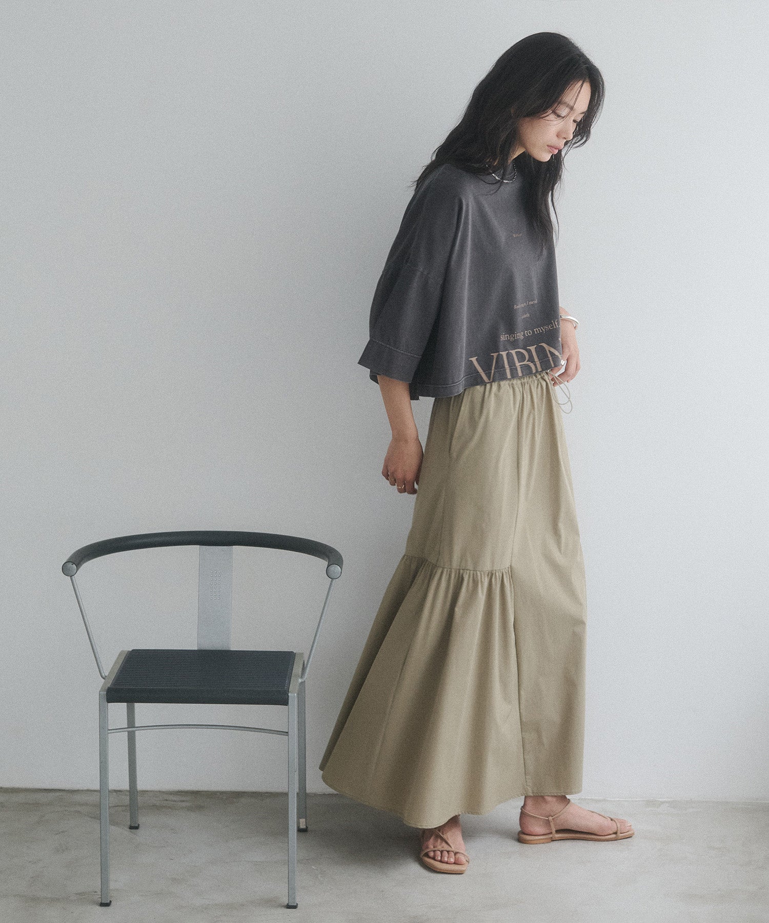 [ICE TOUCH] SIDE-TIERED SKIRT