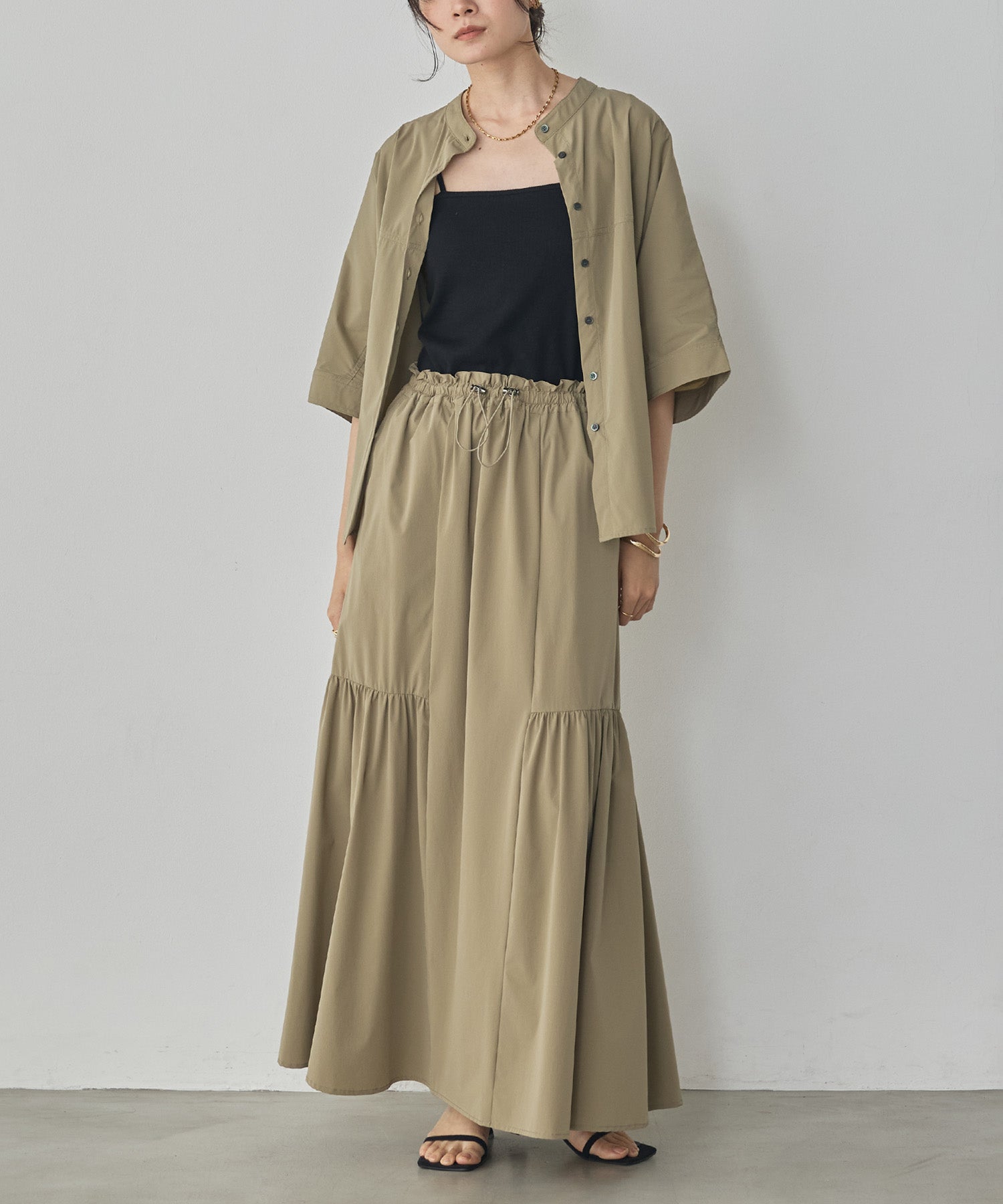 [ICE TOUCH] SIDE-TIERED SKIRT