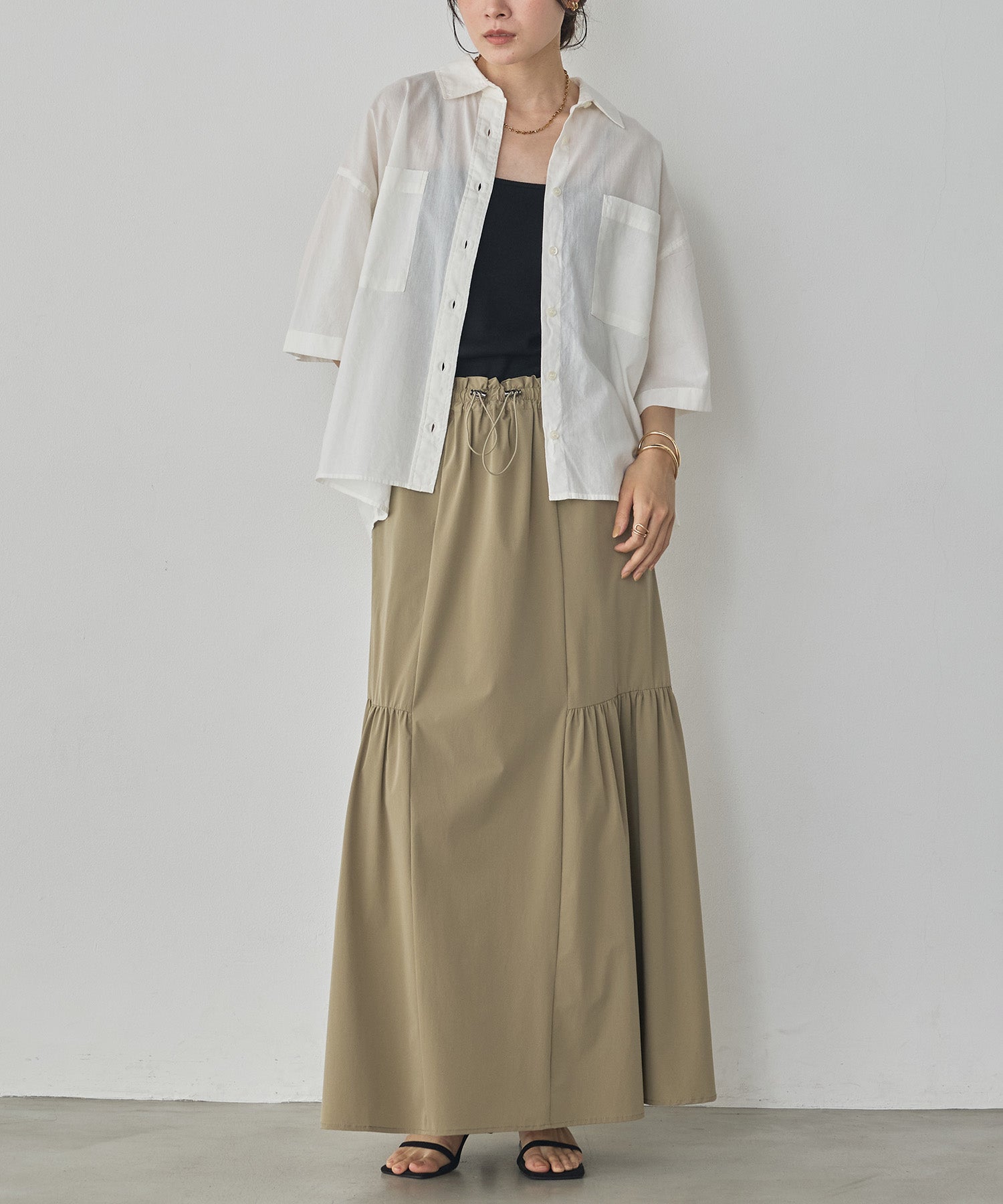 [ICE TOUCH] SIDE-TIERED SKIRT