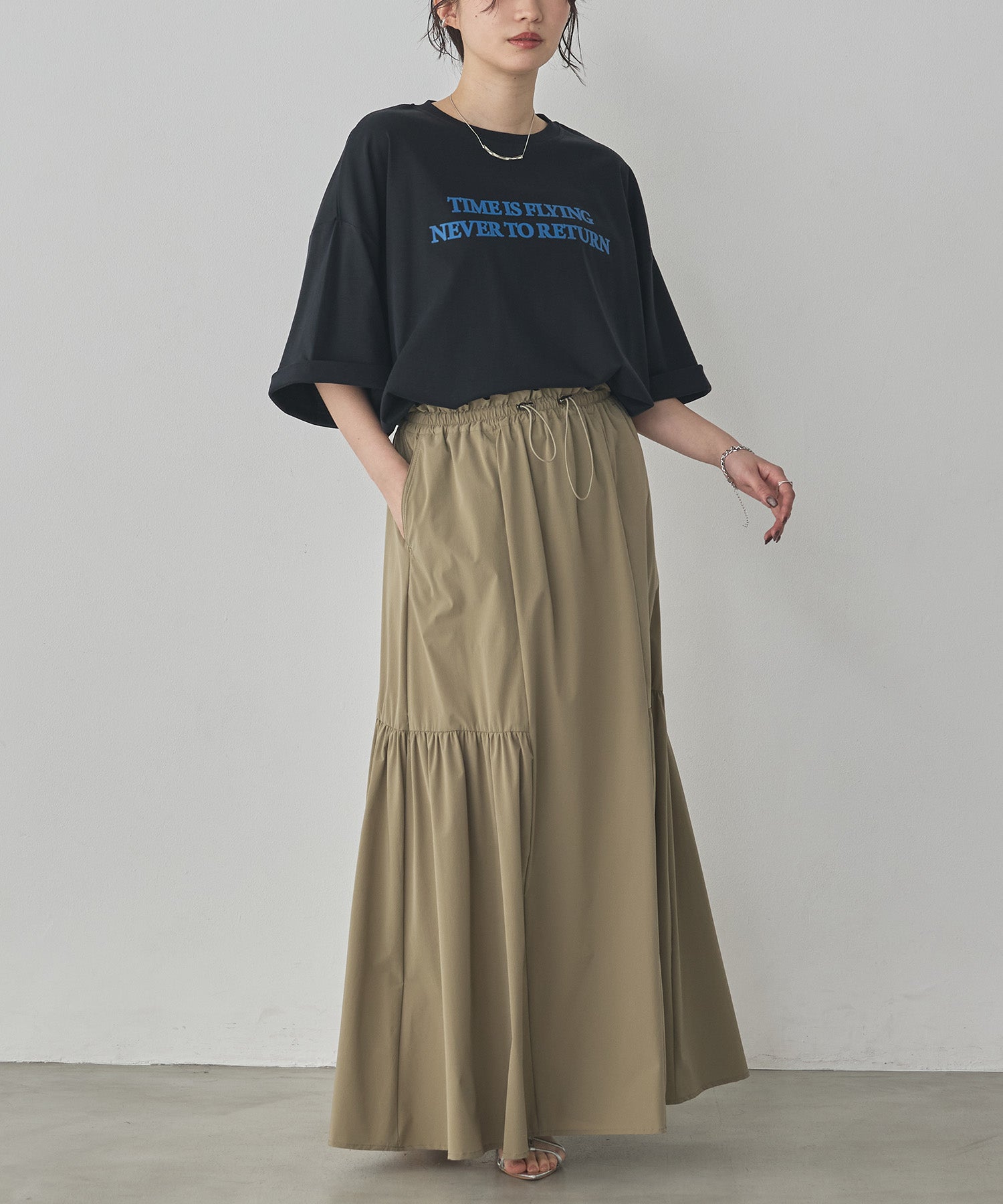 [ICE TOUCH] SIDE-TIERED SKIRT