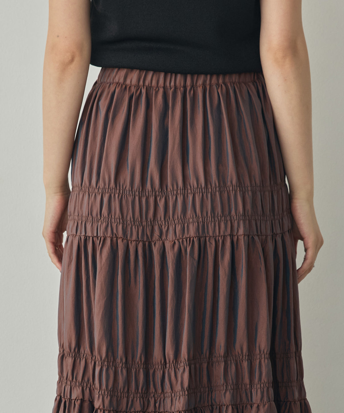 CHAMBRAY GATHERED SKIRT