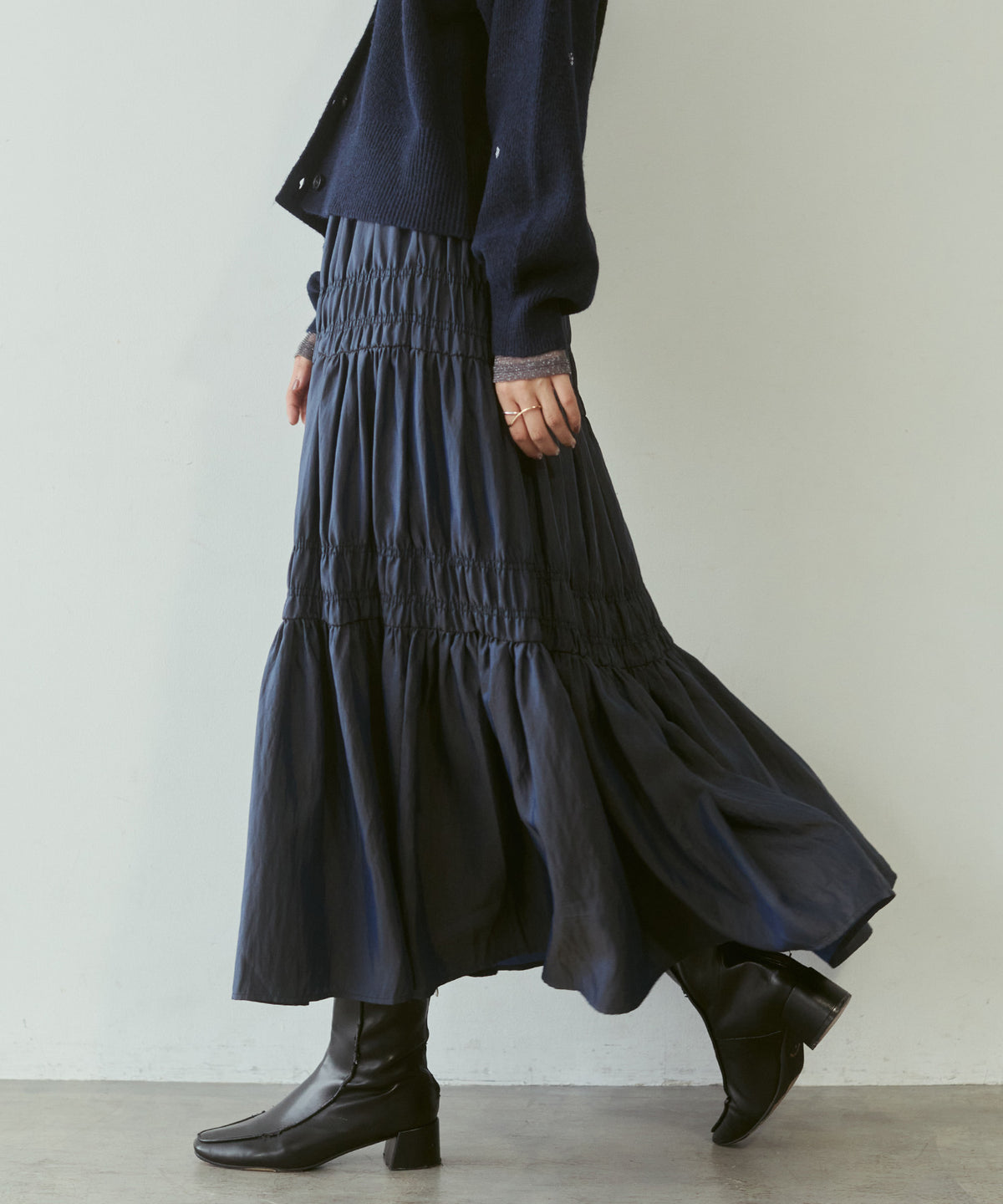 CHAMBRAY GATHERED SKIRT