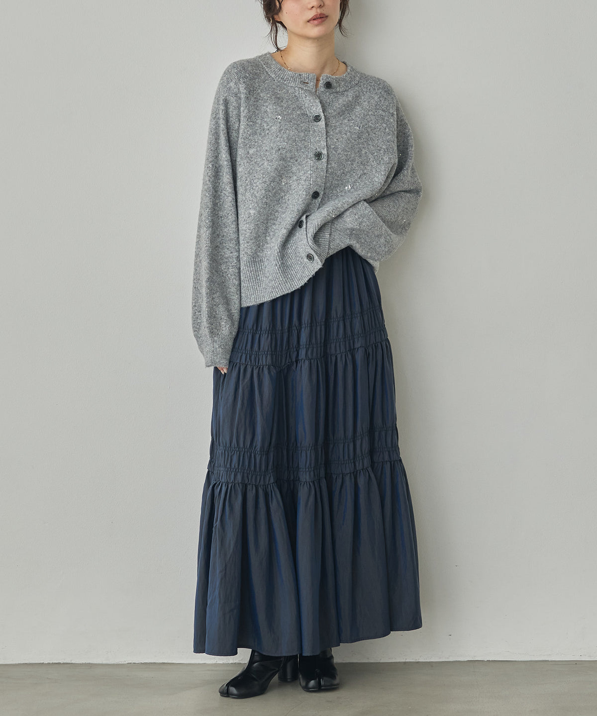 CHAMBRAY GATHERED SKIRT