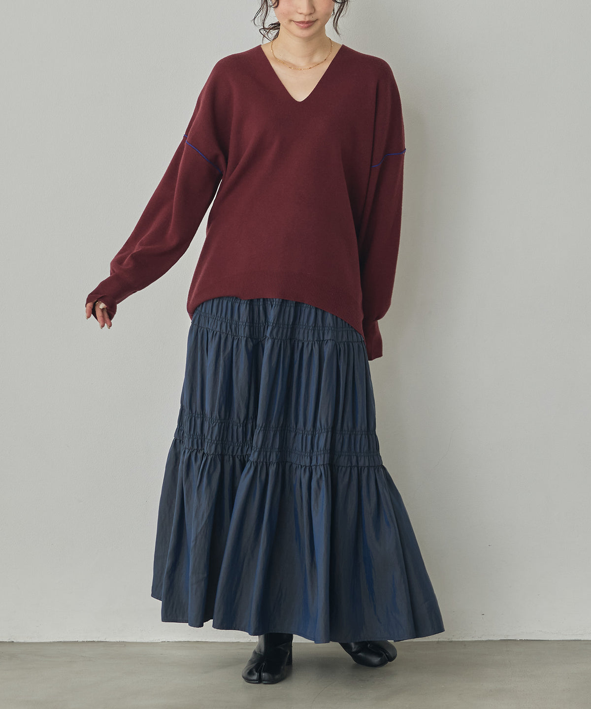 CHAMBRAY GATHERED SKIRT