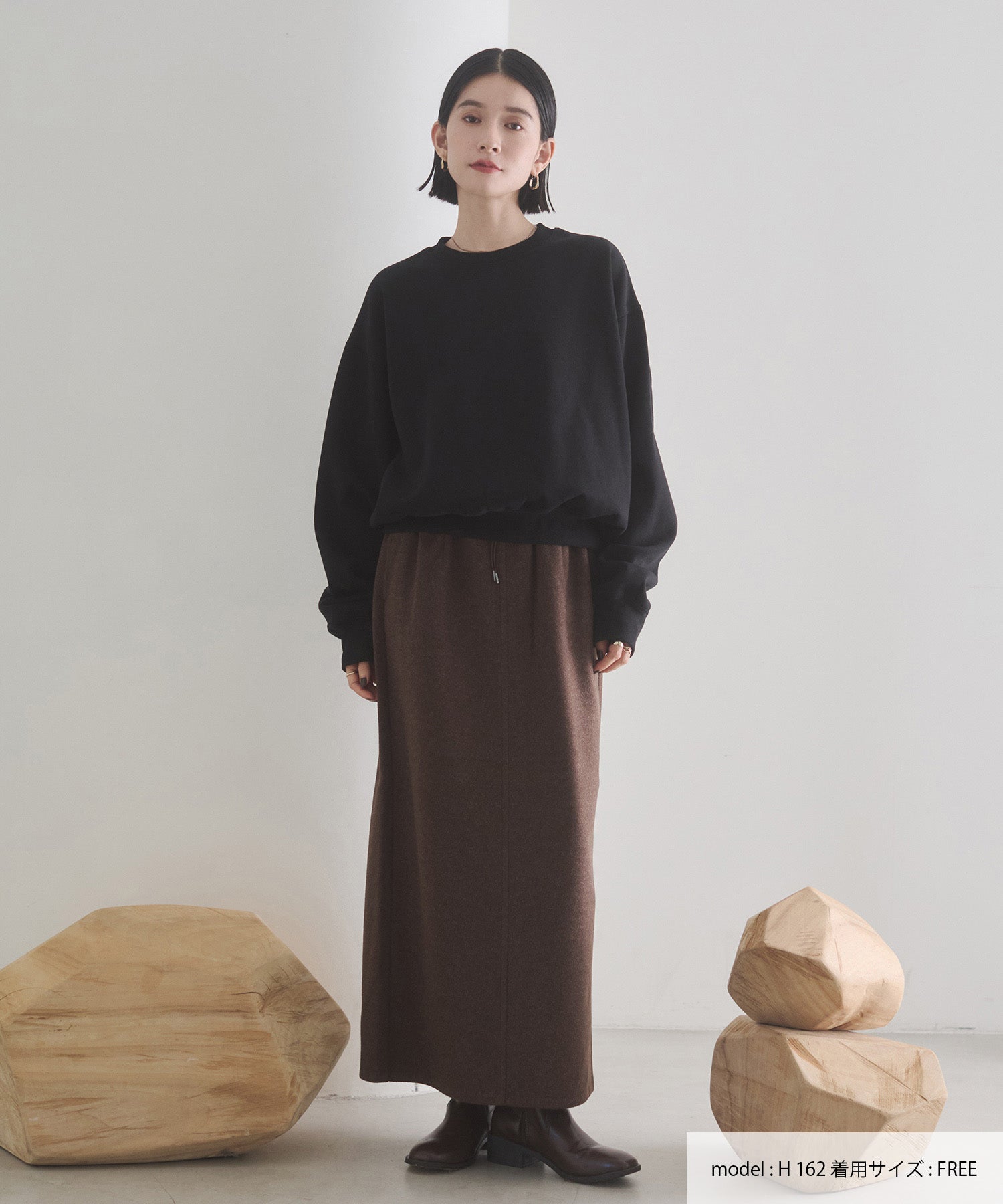 圧縮ニットソー ナロースカート