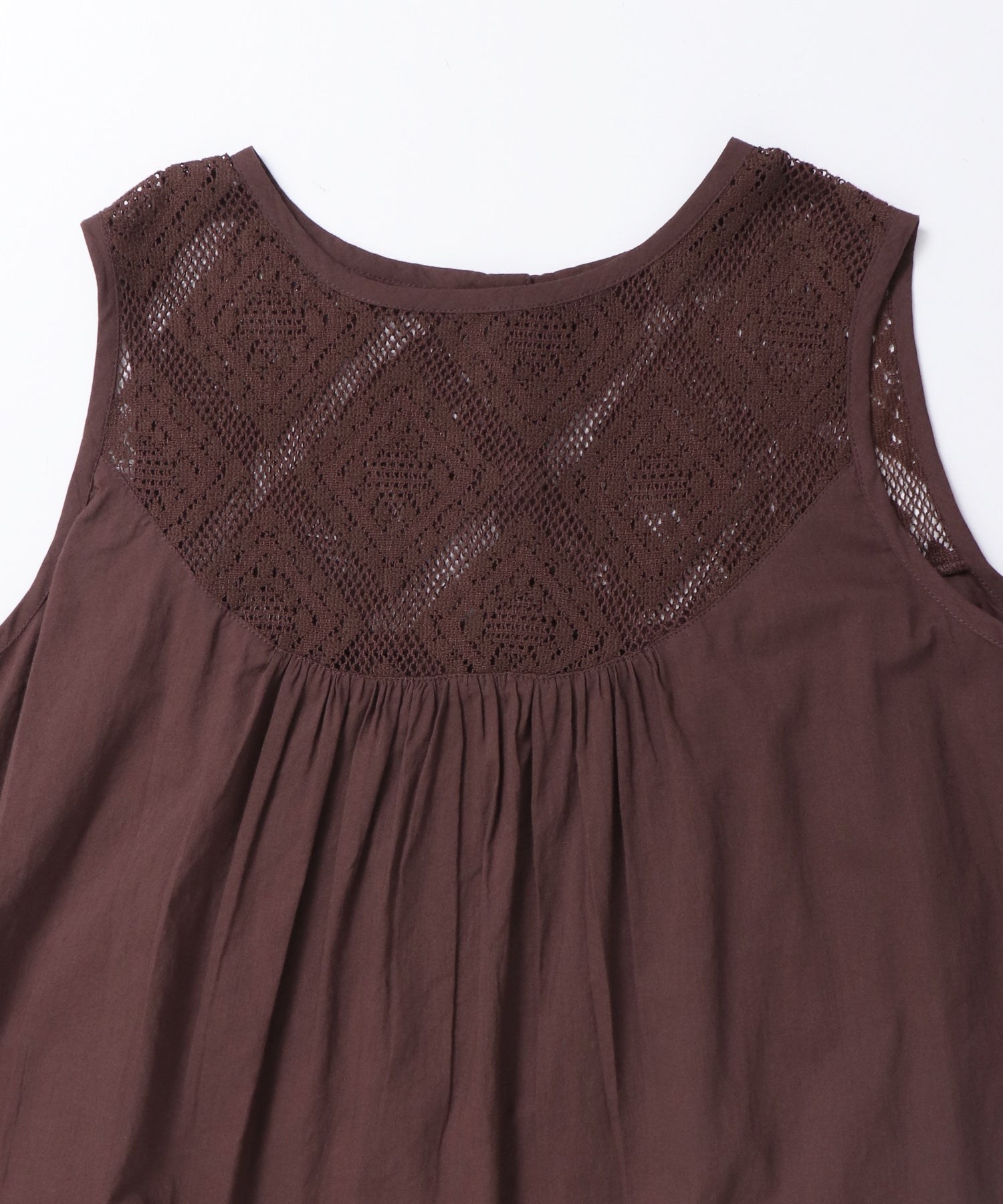 レース切替 ノースリーブブラウス