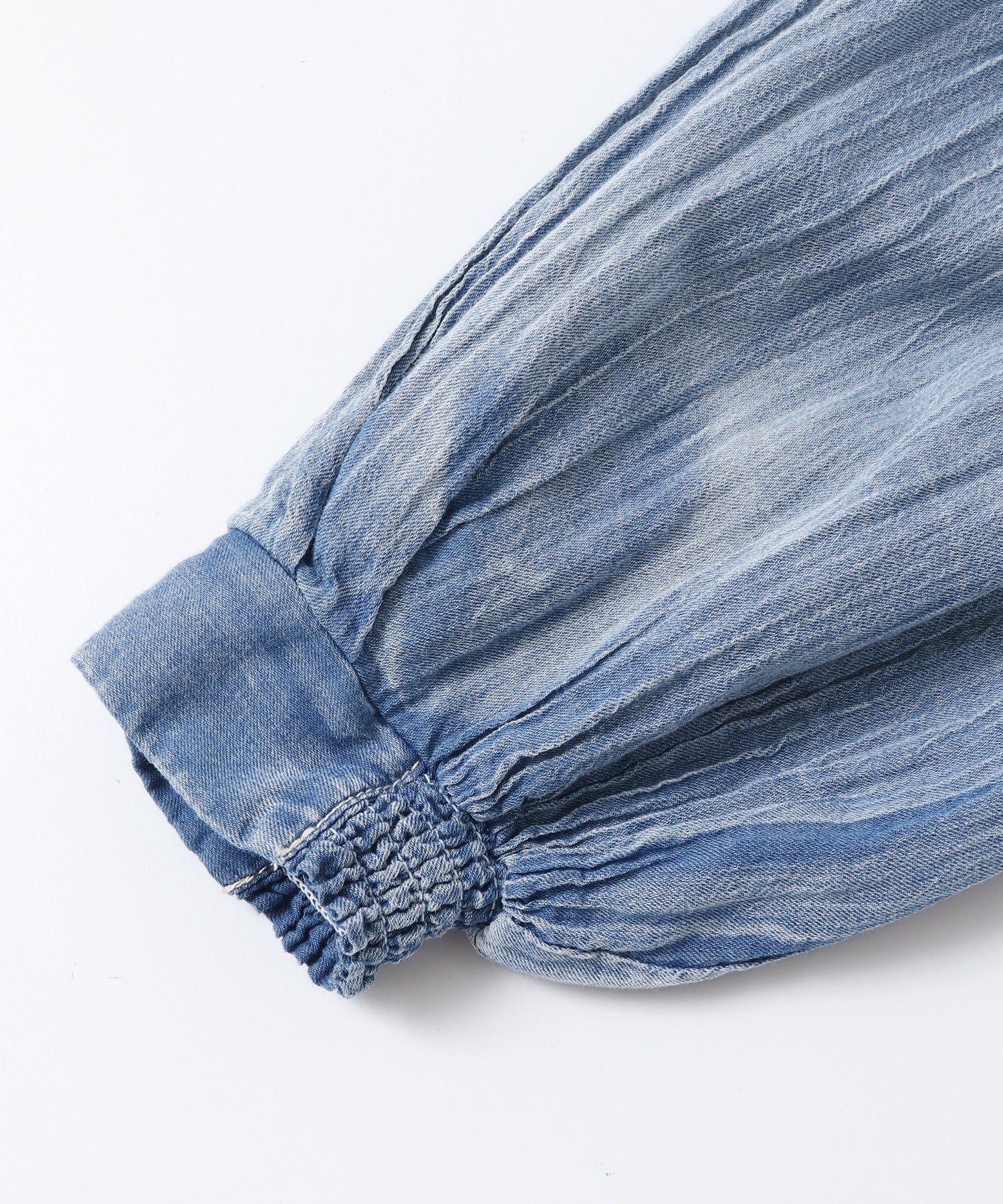 SHEER DENIM SKIPPER TOPS