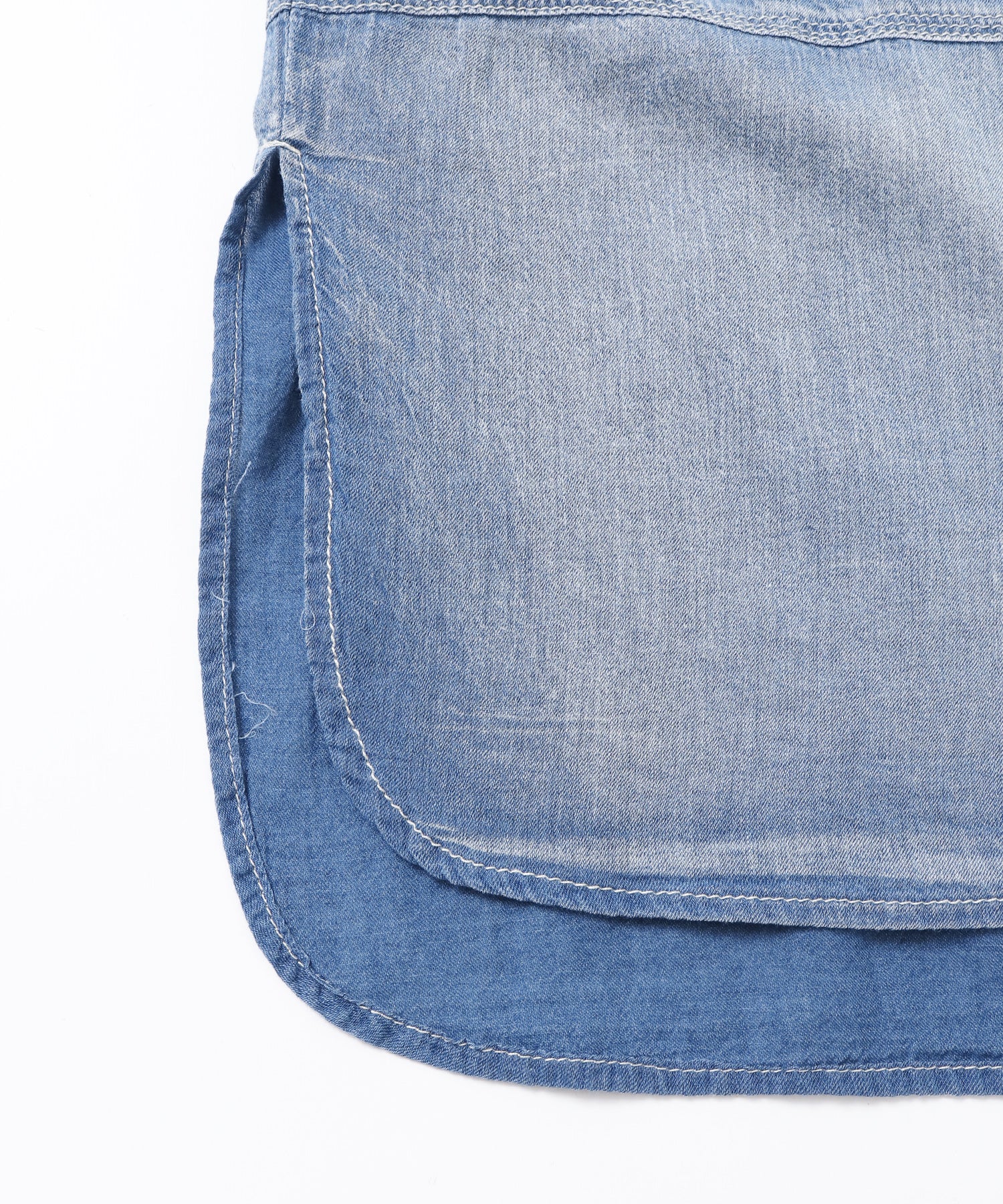 SHEER DENIM SKIPPER TOPS