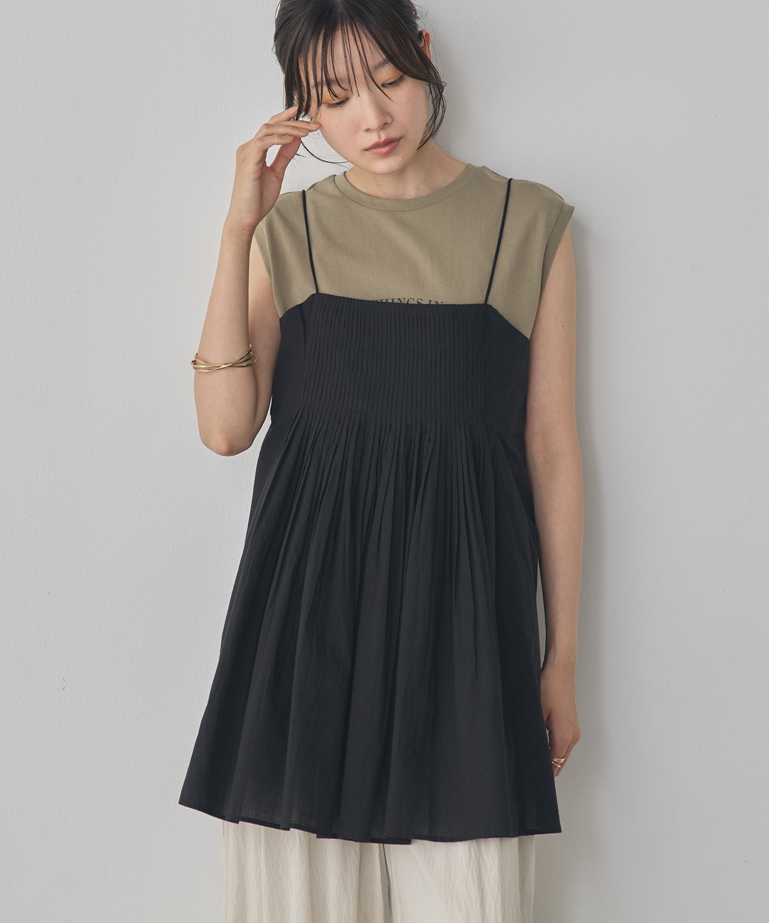 TUCKED-GATHERED OVERSIZED CAMISOLE