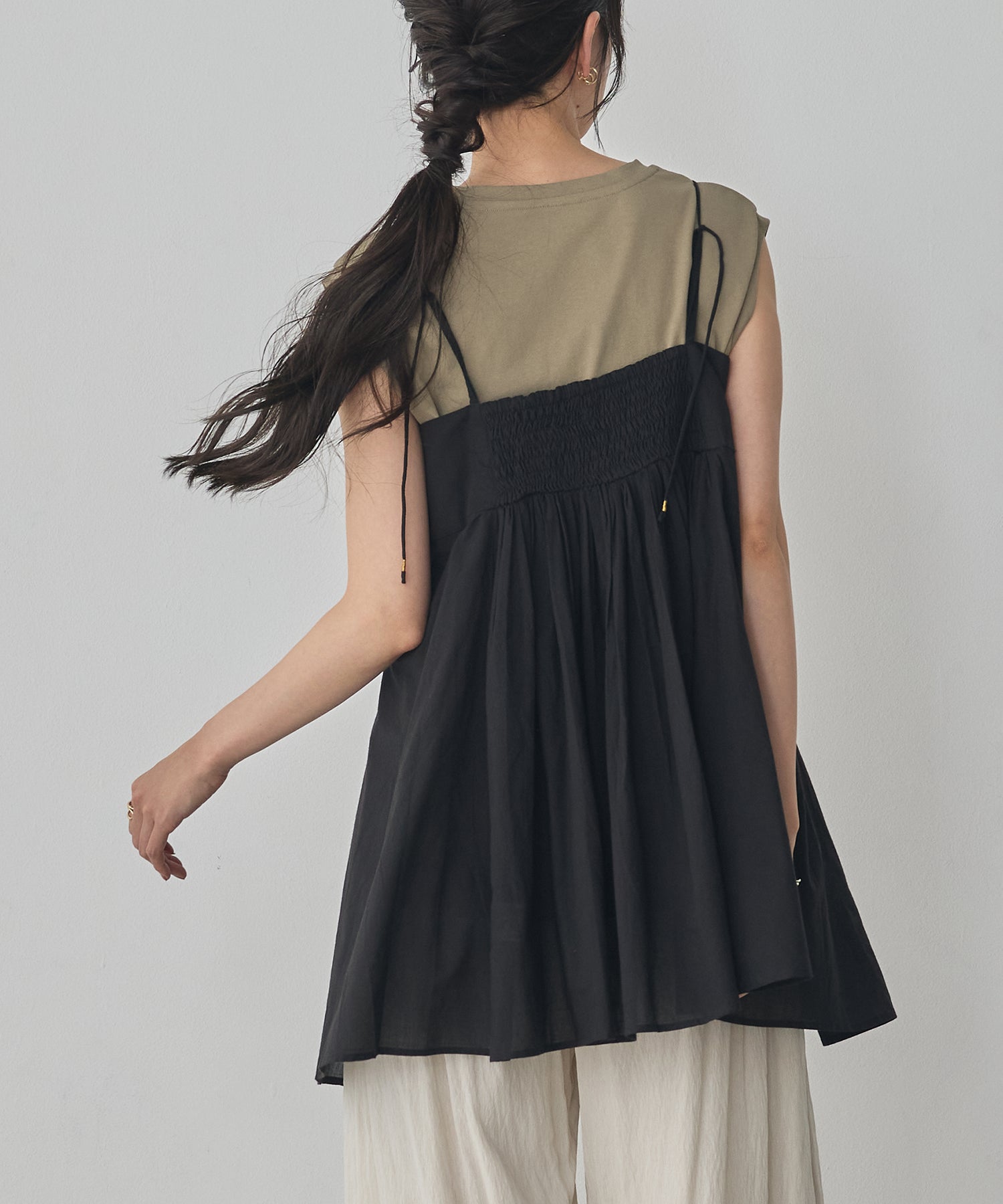 TUCKED-GATHERED OVERSIZED CAMISOLE