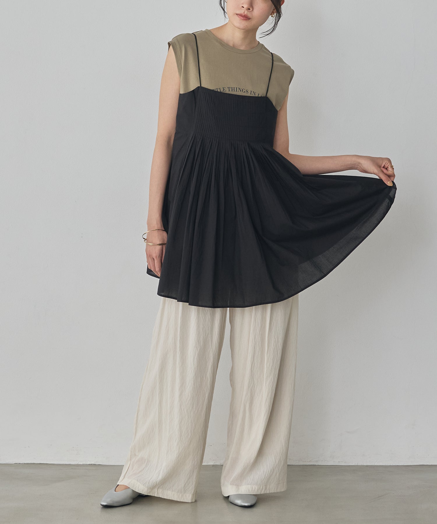 TUCKED-GATHERED OVERSIZED CAMISOLE