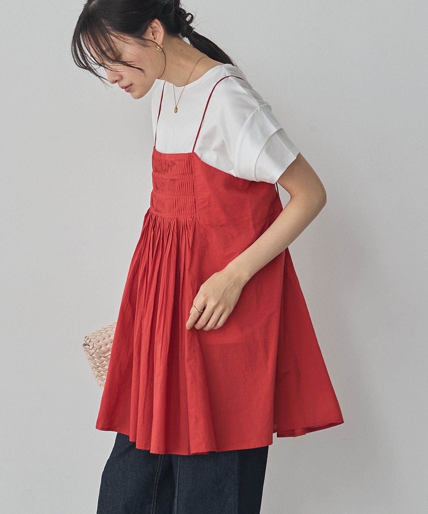TUCKED-GATHERED OVERSIZED CAMISOLE