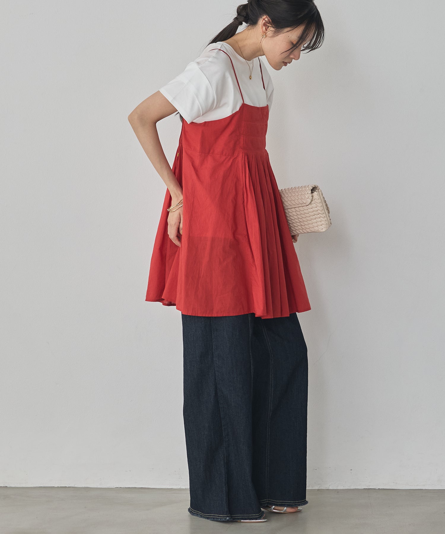 TUCKED-GATHERED OVERSIZED CAMISOLE